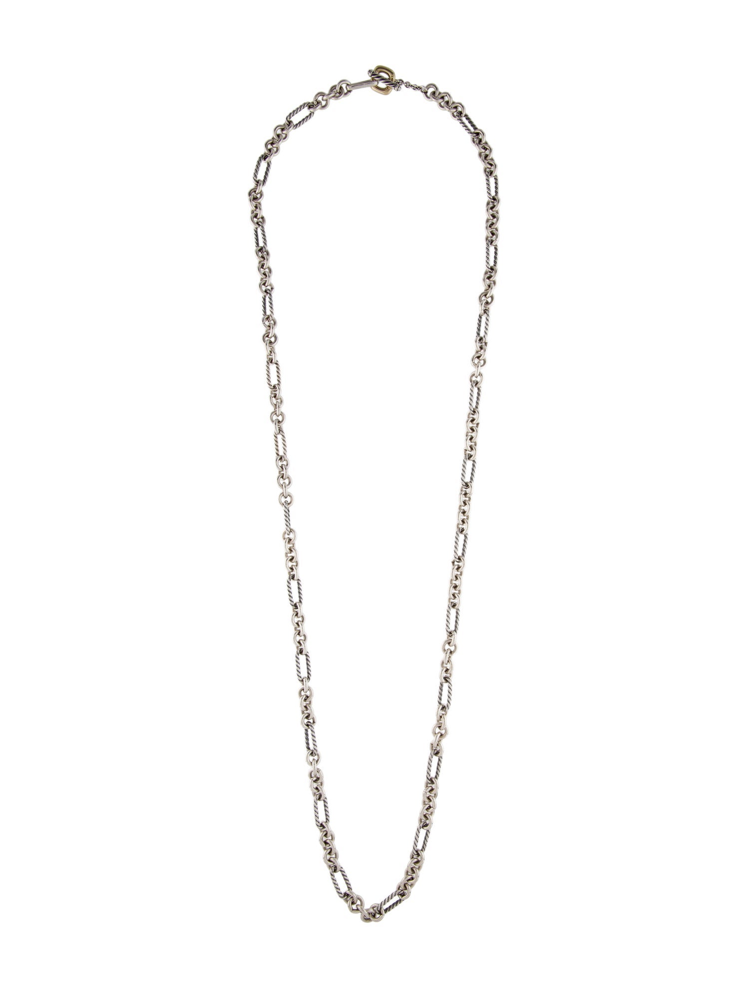 David Yurman Two-Tone Figaro Toggle Chain Necklace