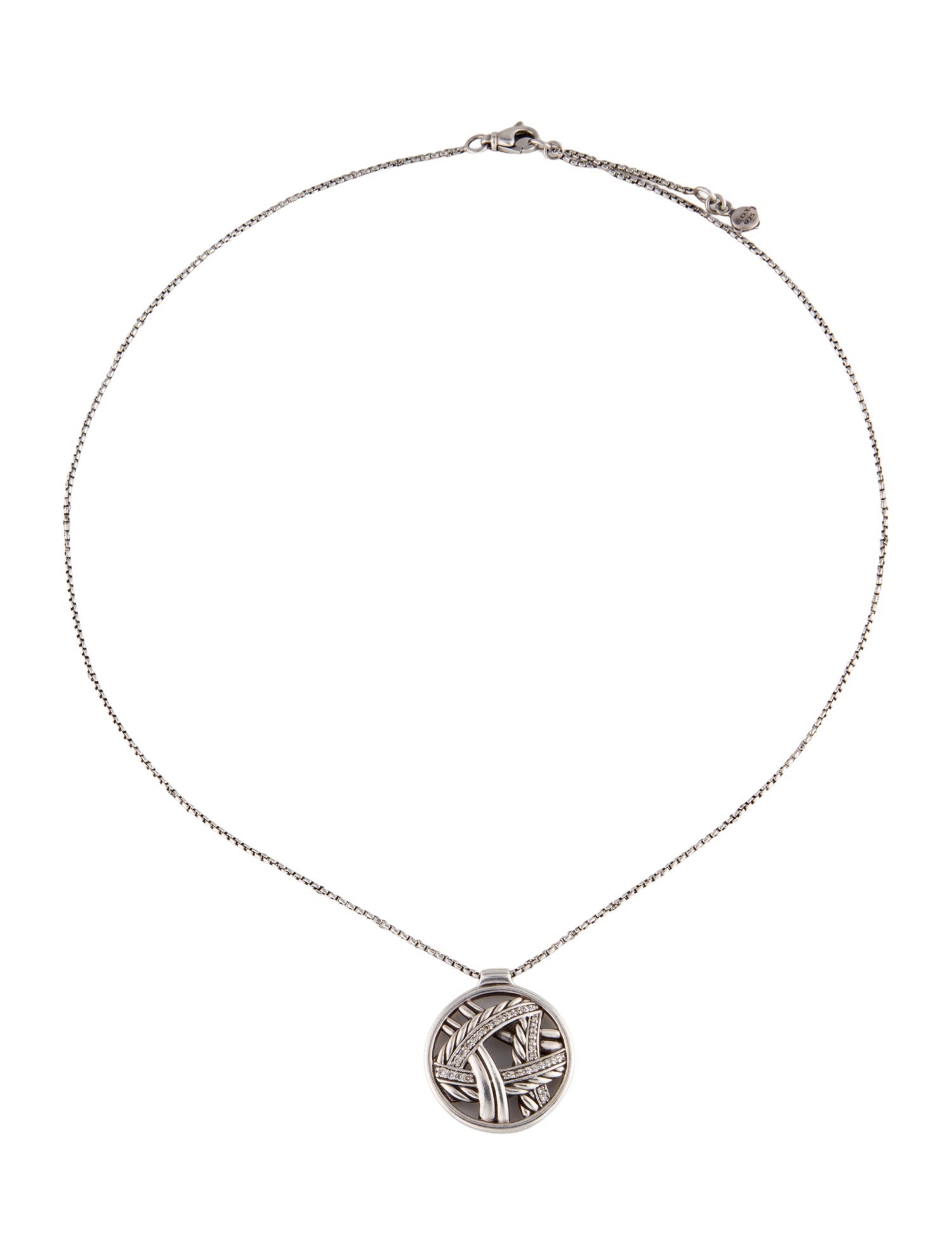 David Yurman Diamond Papyrus Pendant Necklace