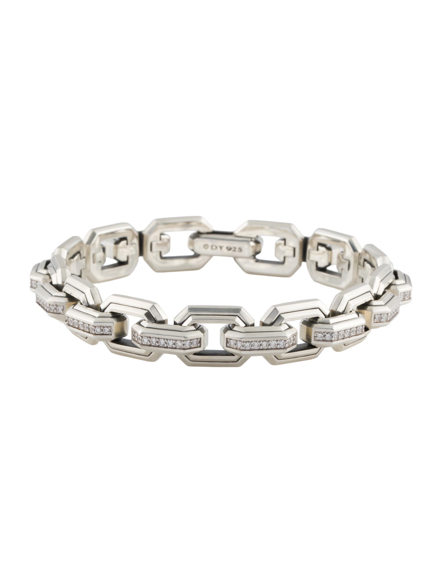 David Yurman 1.40ctw Diamond Faceted Flat Link Bracelet