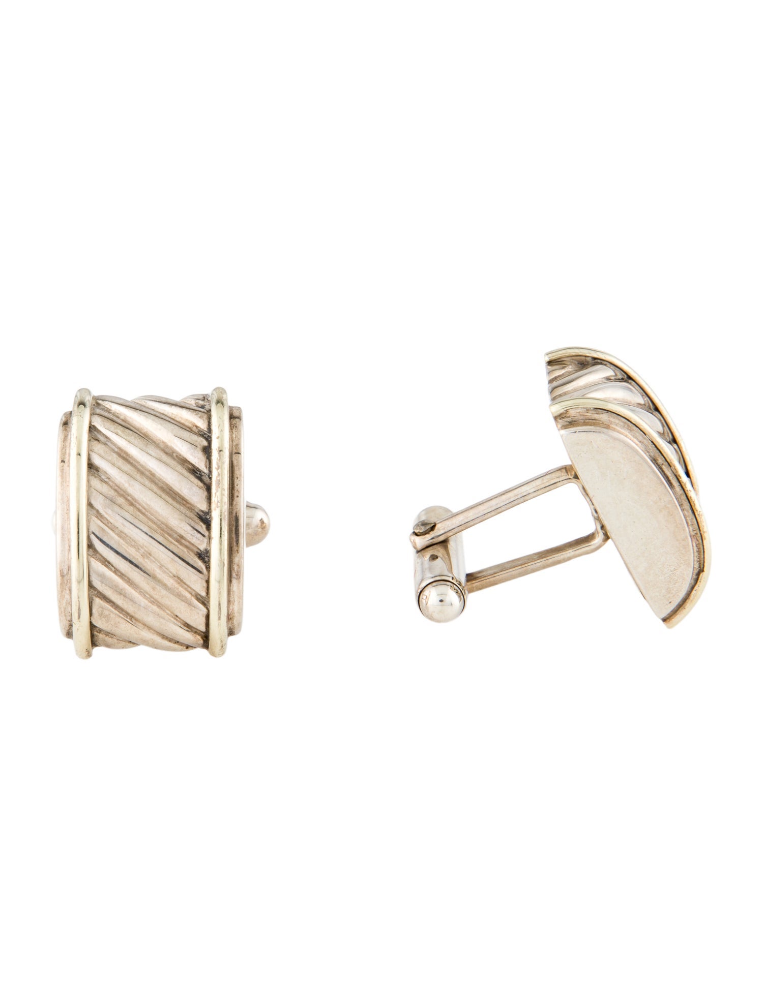 David Yurman Two-Tone Sculpted Cable Cufflinks