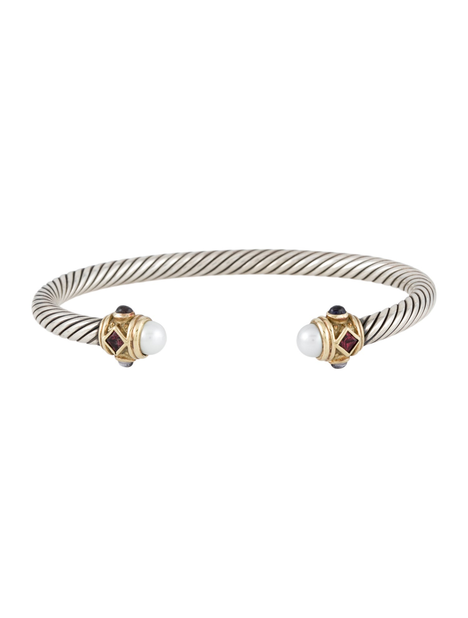 David Yurman Pearl, Garnet & Iolite Renaissance Cuff Bracelet