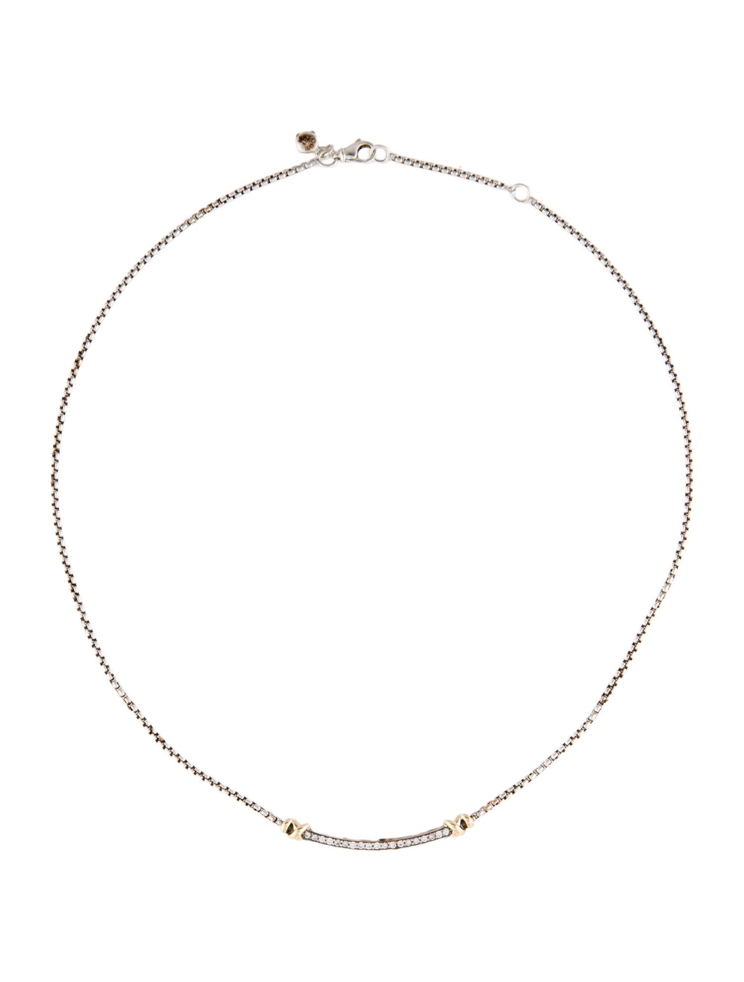 David Yurman Petite Helena Diamond Bar Necklace