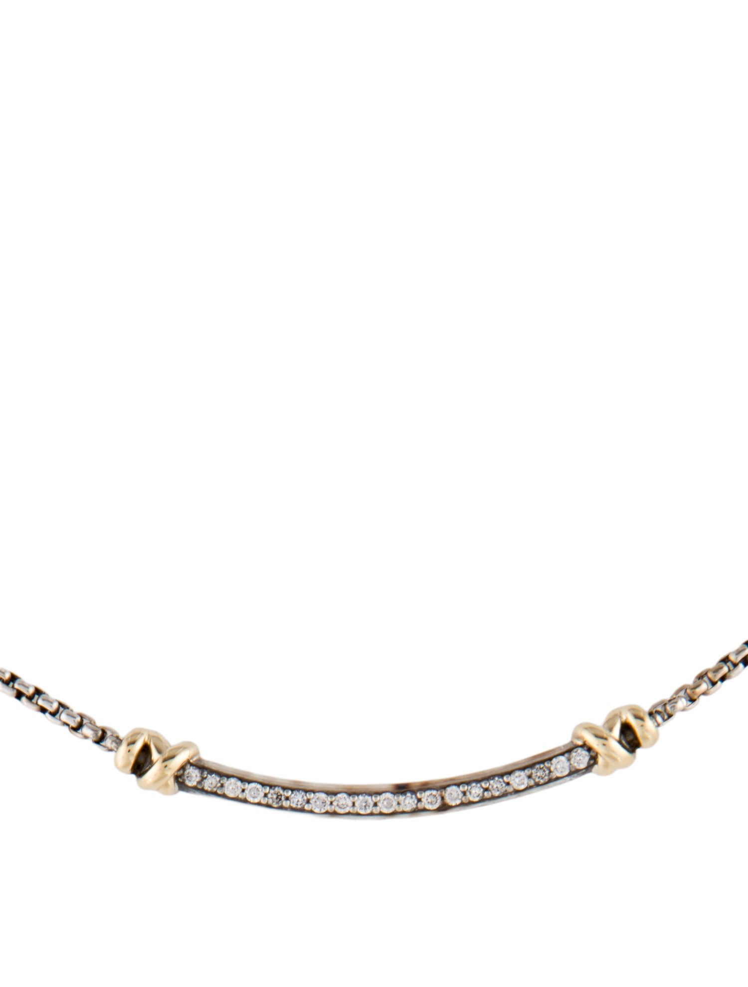 David Yurman Petite Helena Diamond Bar Necklace