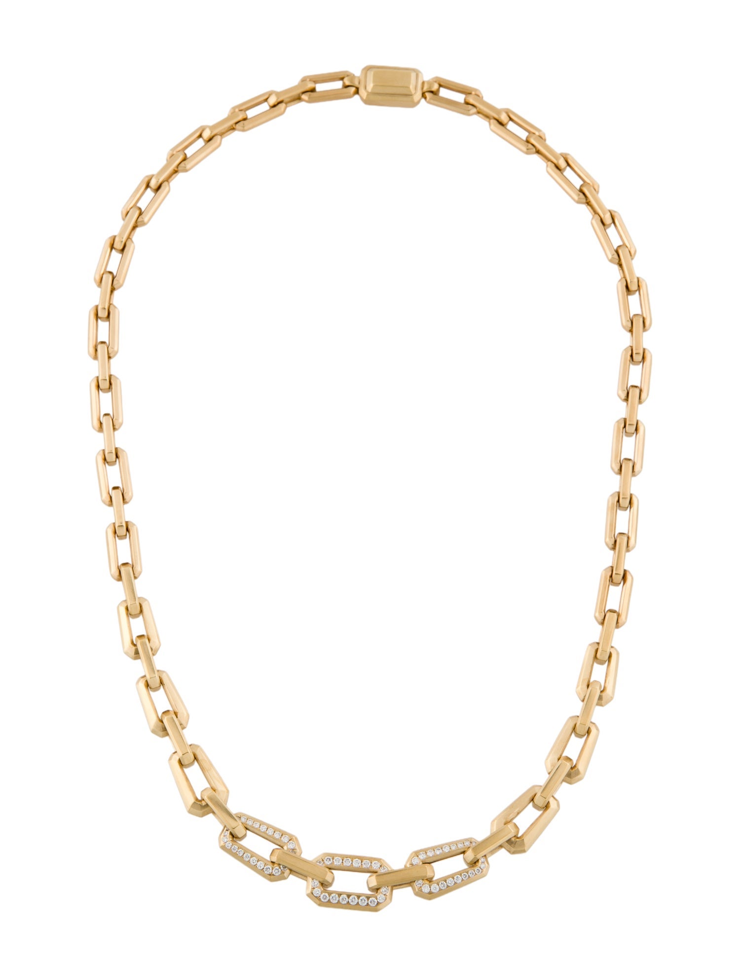 David Yurman 18K Diamond Heirloom Graduated Chain Necklace