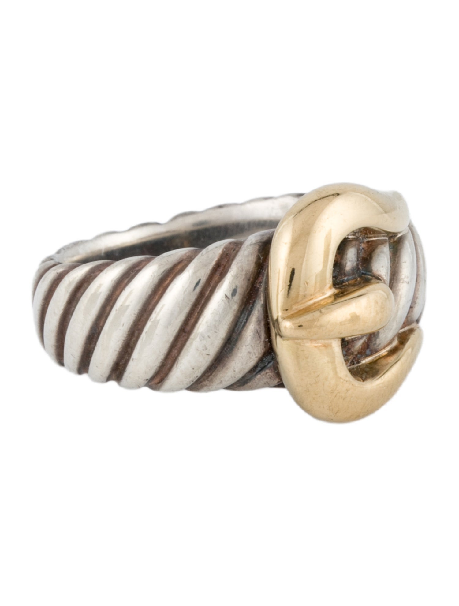 David Yurman Two-Tone Cable Buckle Ring