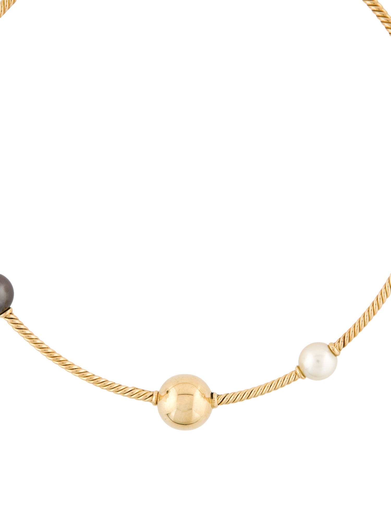 David Yurman 18K Tahitian & South Sea Cultured Pearl Cable Collar Necklace