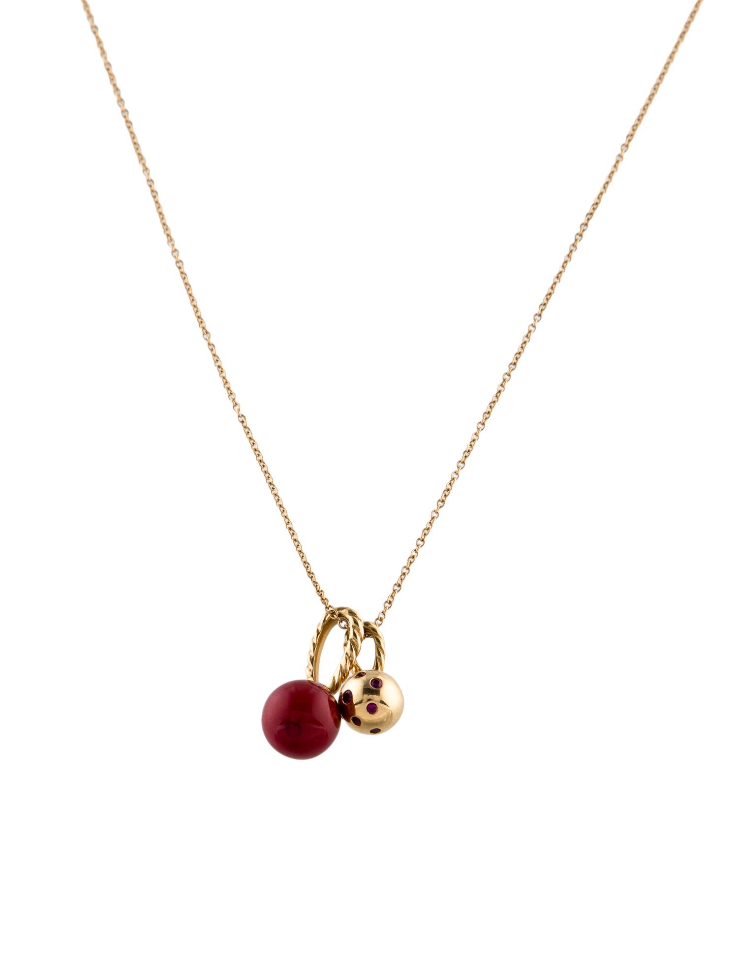 David Yurman 18K Enamel & Ruby Solari Pendant Necklace