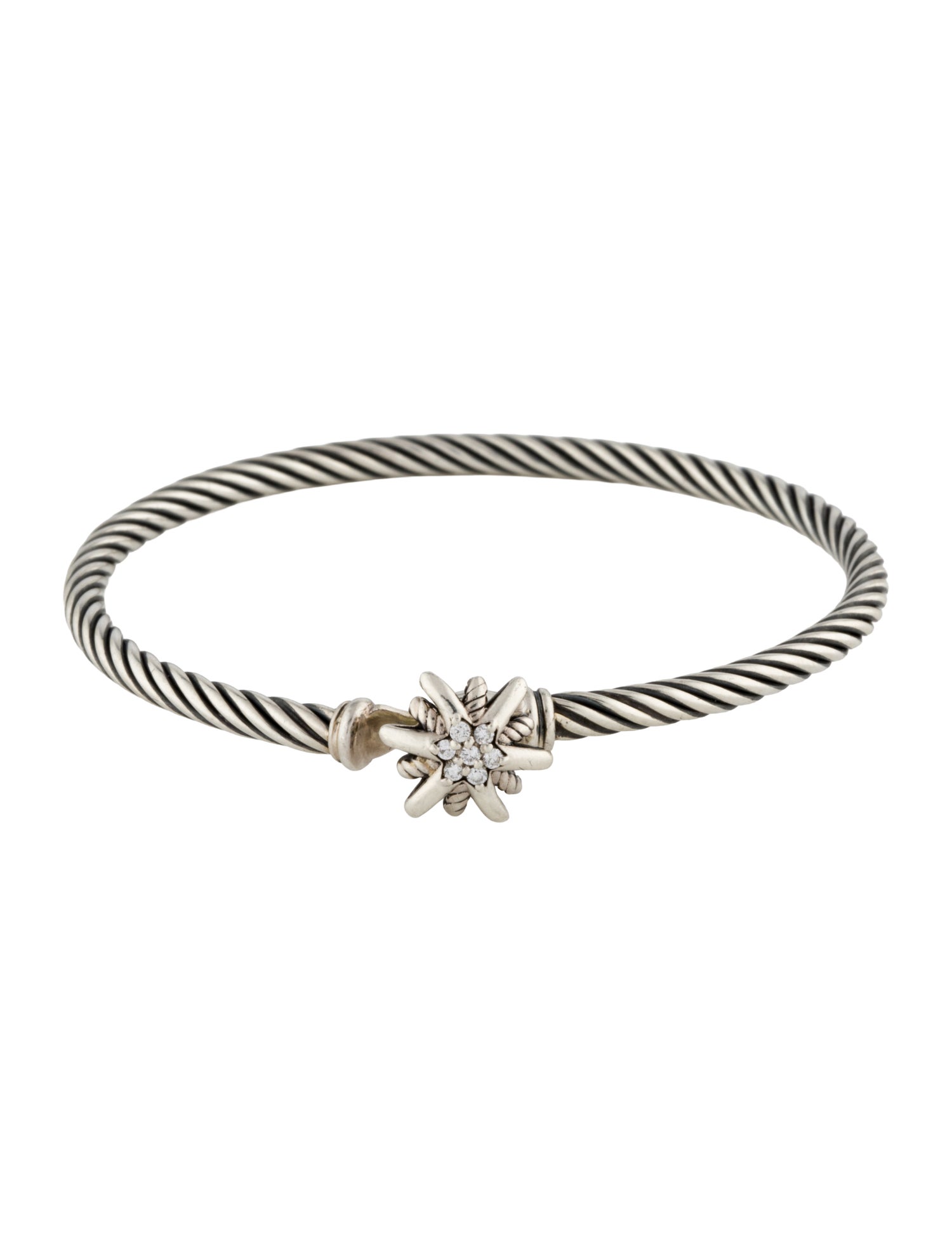 David Yurman Diamond Starburst Single Station Bangle