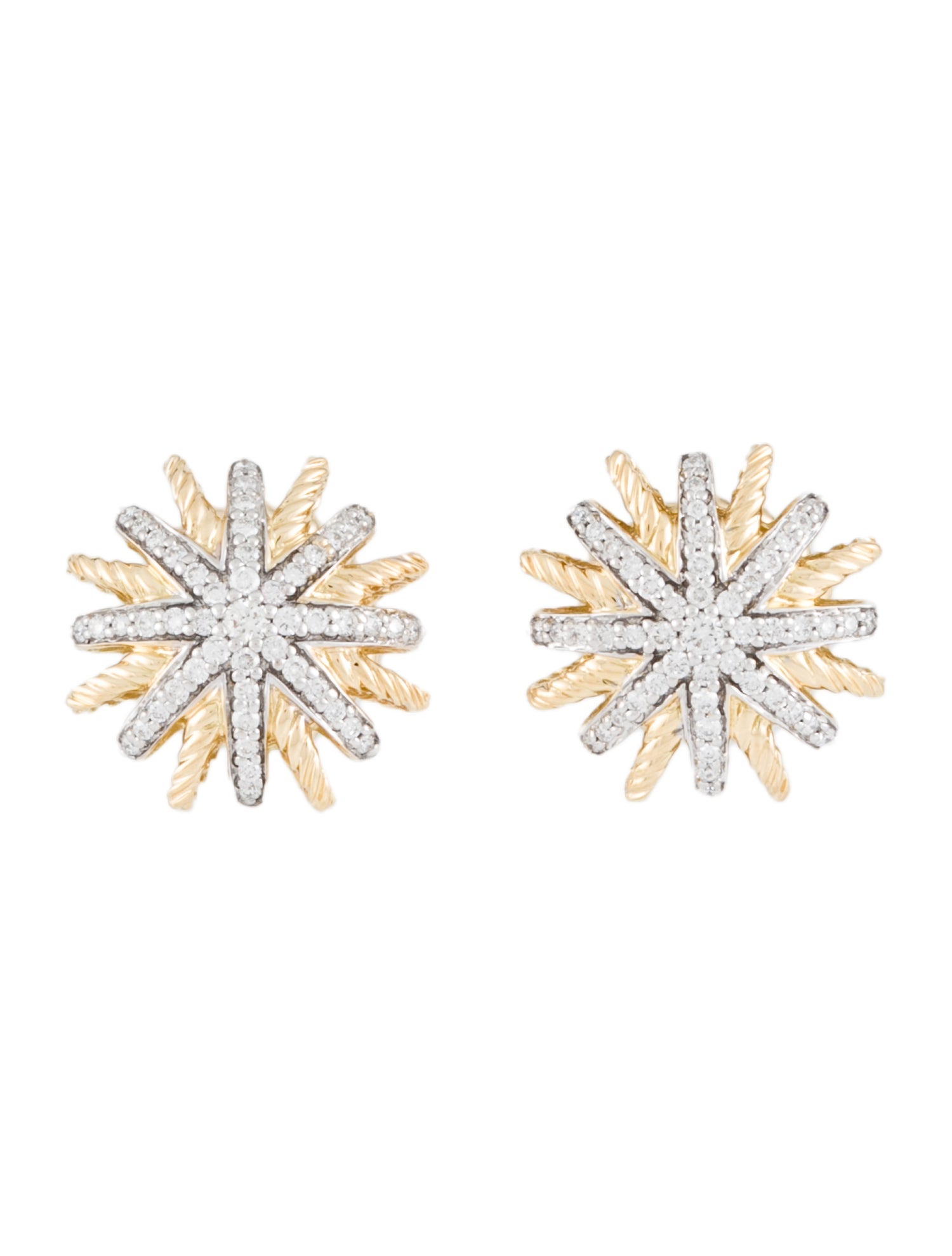 David Yurman 18K Diamond Starburst Earrings