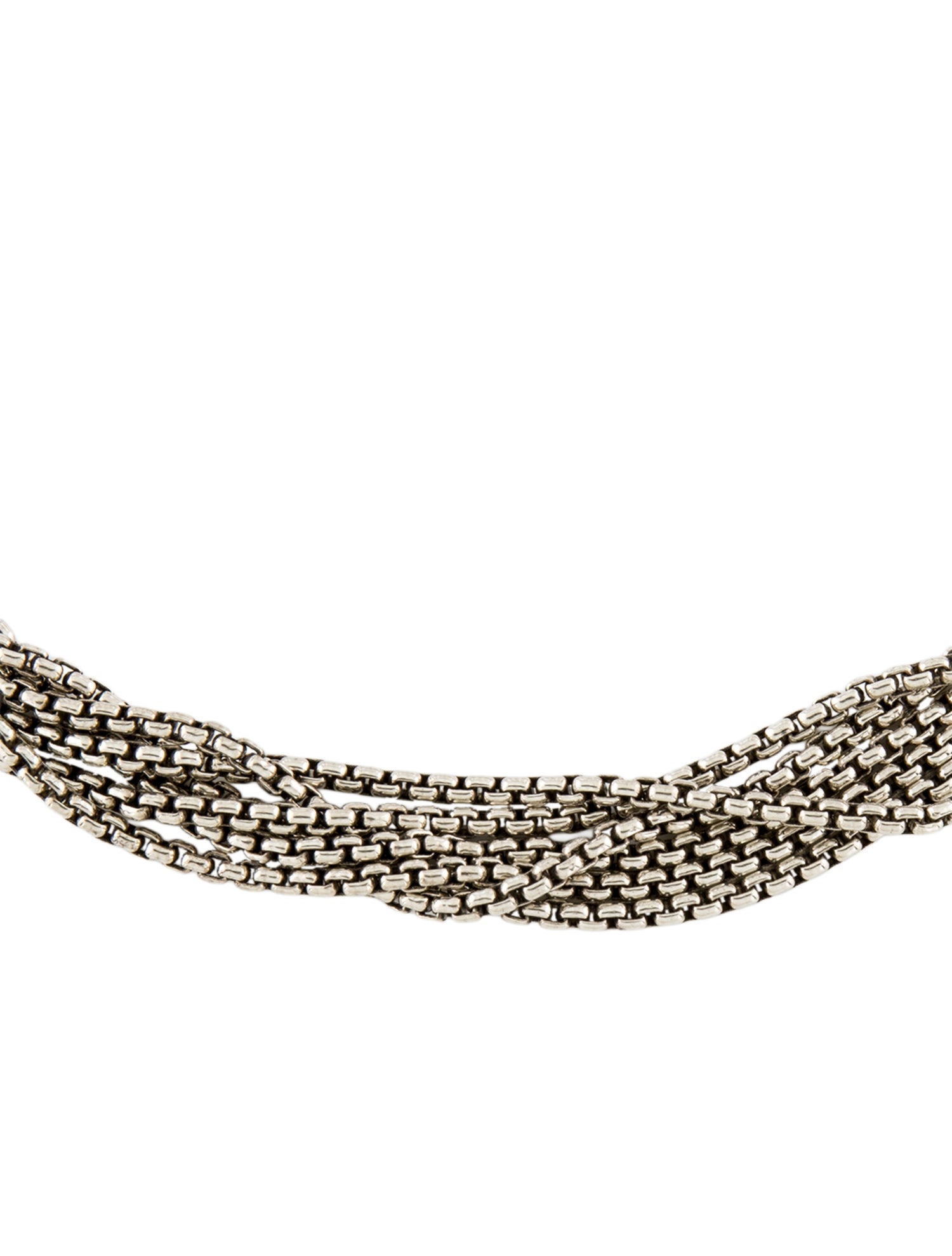 David Yurman Two-Tone 6 Row Box Chain Necklace