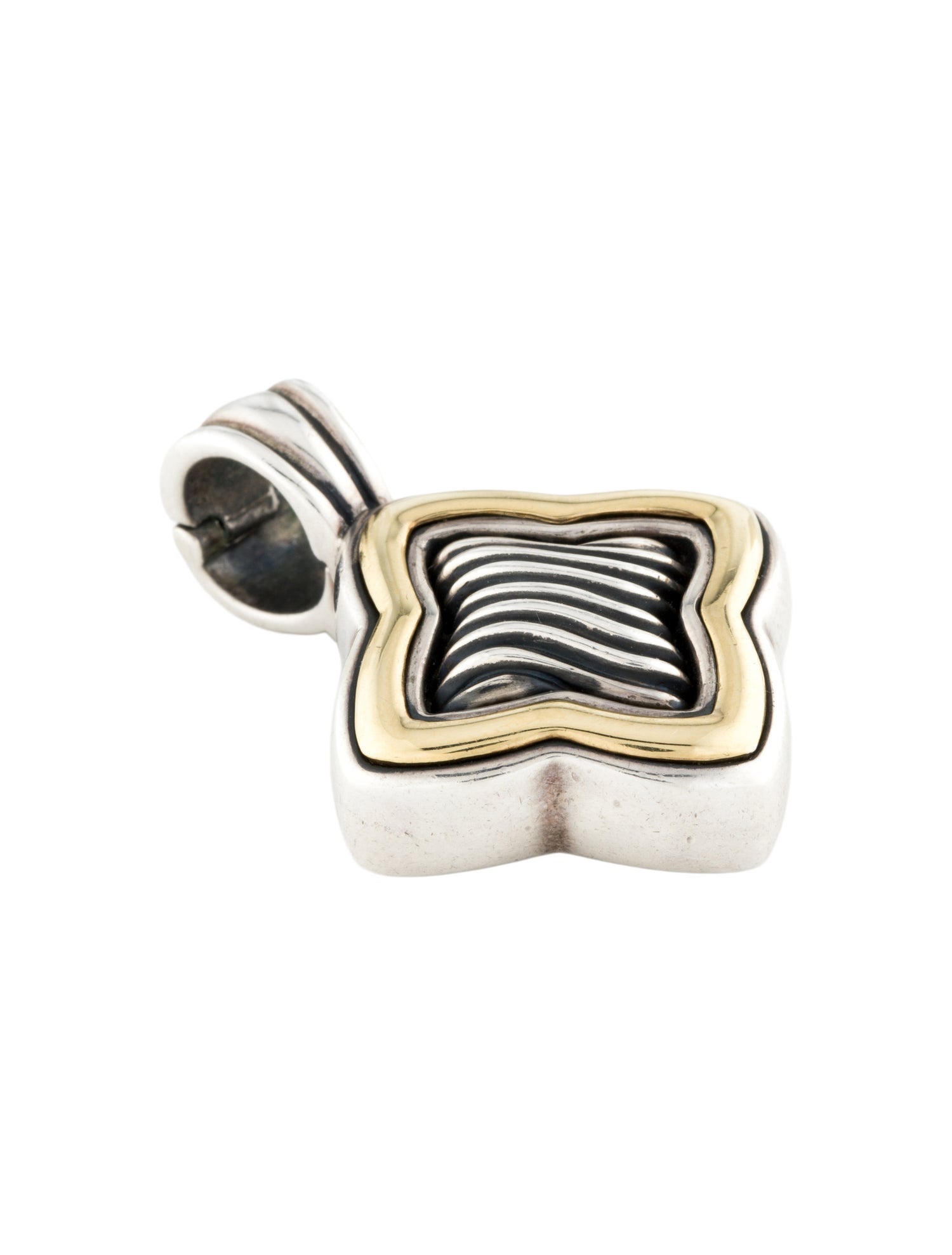 David Yurman Two-Tone Quatrefoil Enhancer Pendant