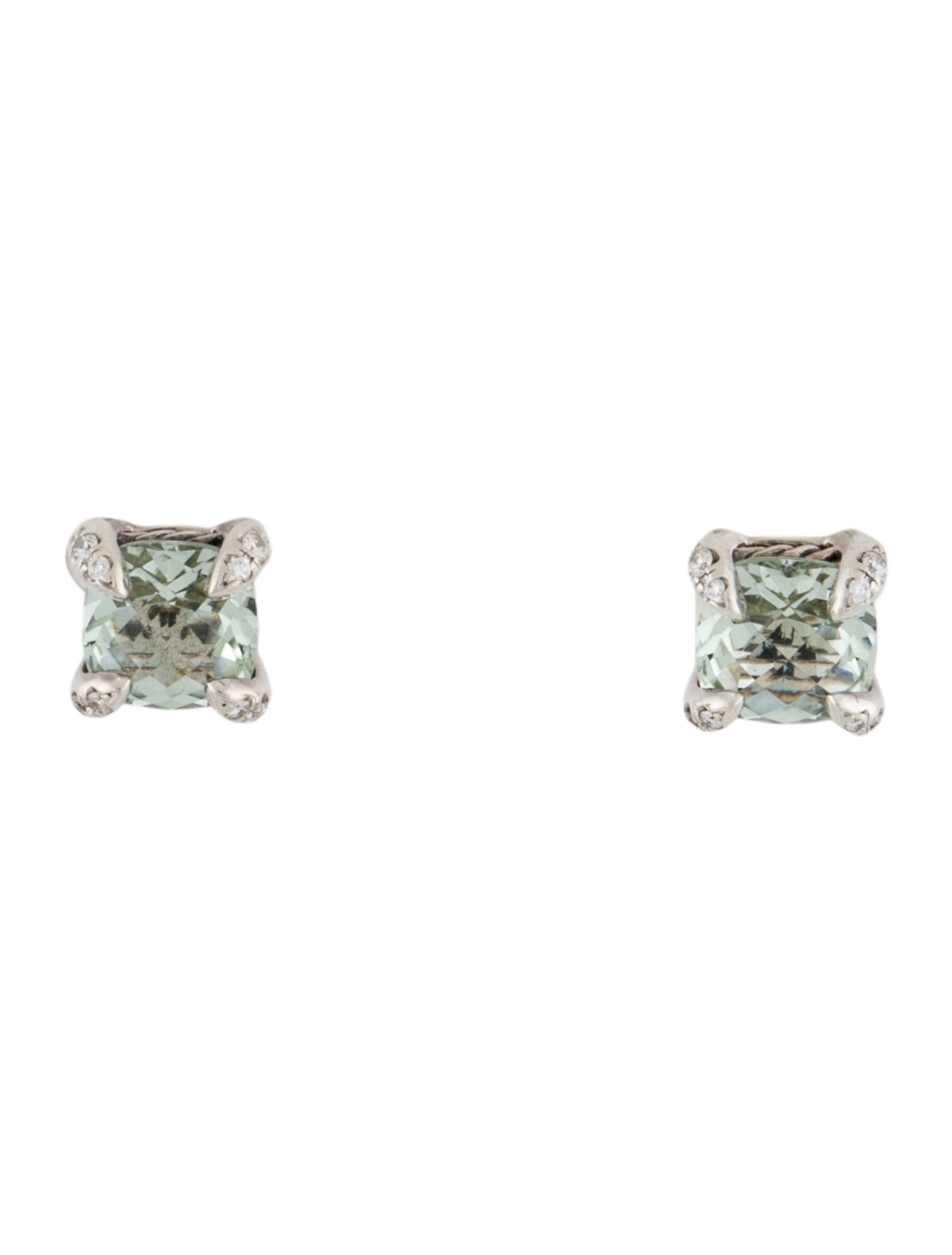 David Yurman Prasiolite & Diamond Petite Chatelaine Stud Earrings