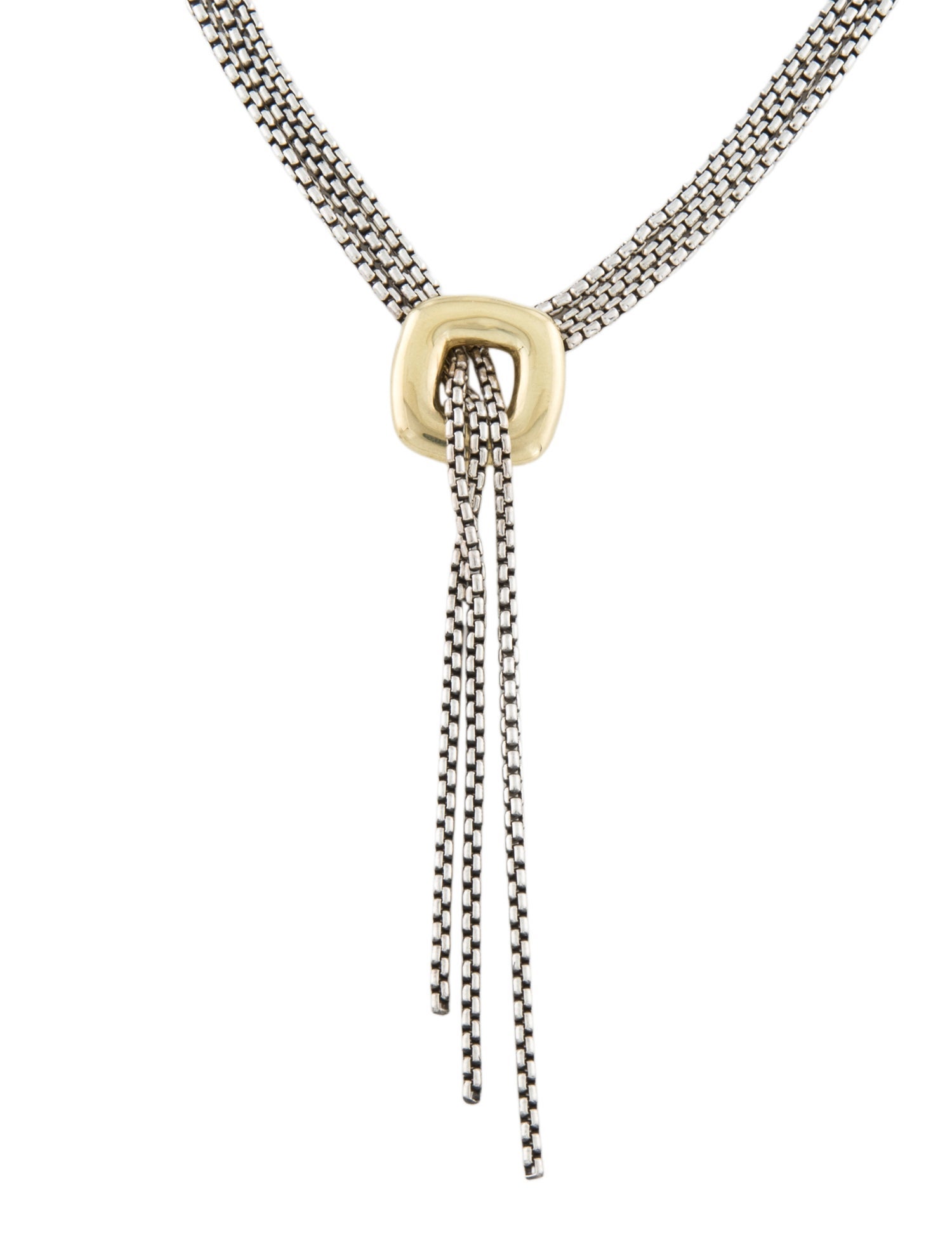 David Yurman Two-Tone Waterfall Lariat Necklace