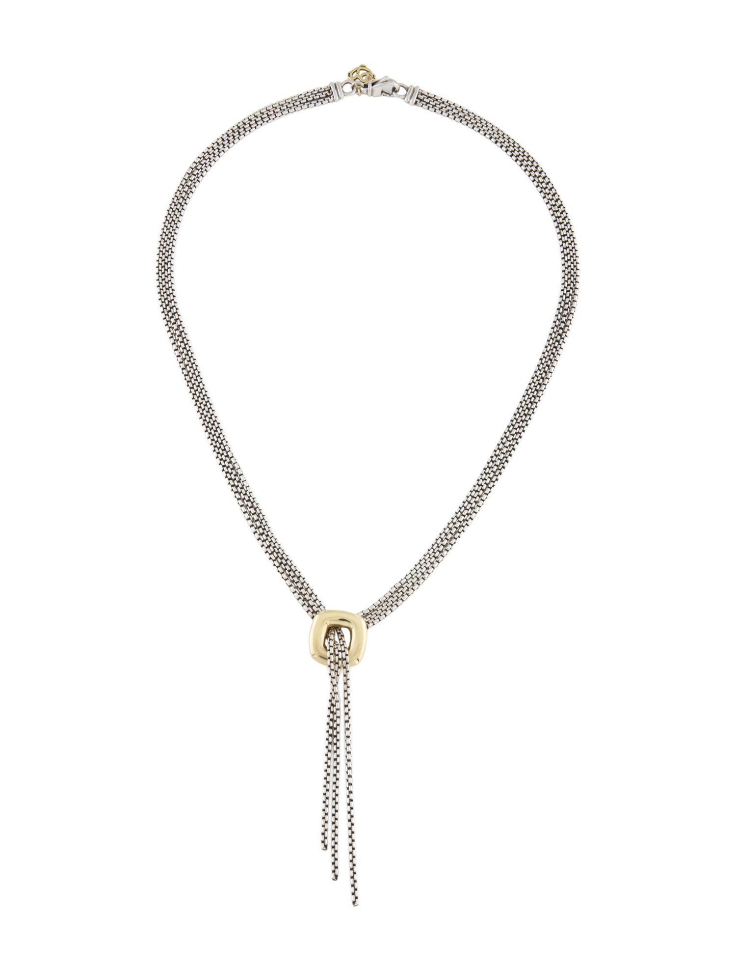 David Yurman Two-Tone Waterfall Lariat Necklace
