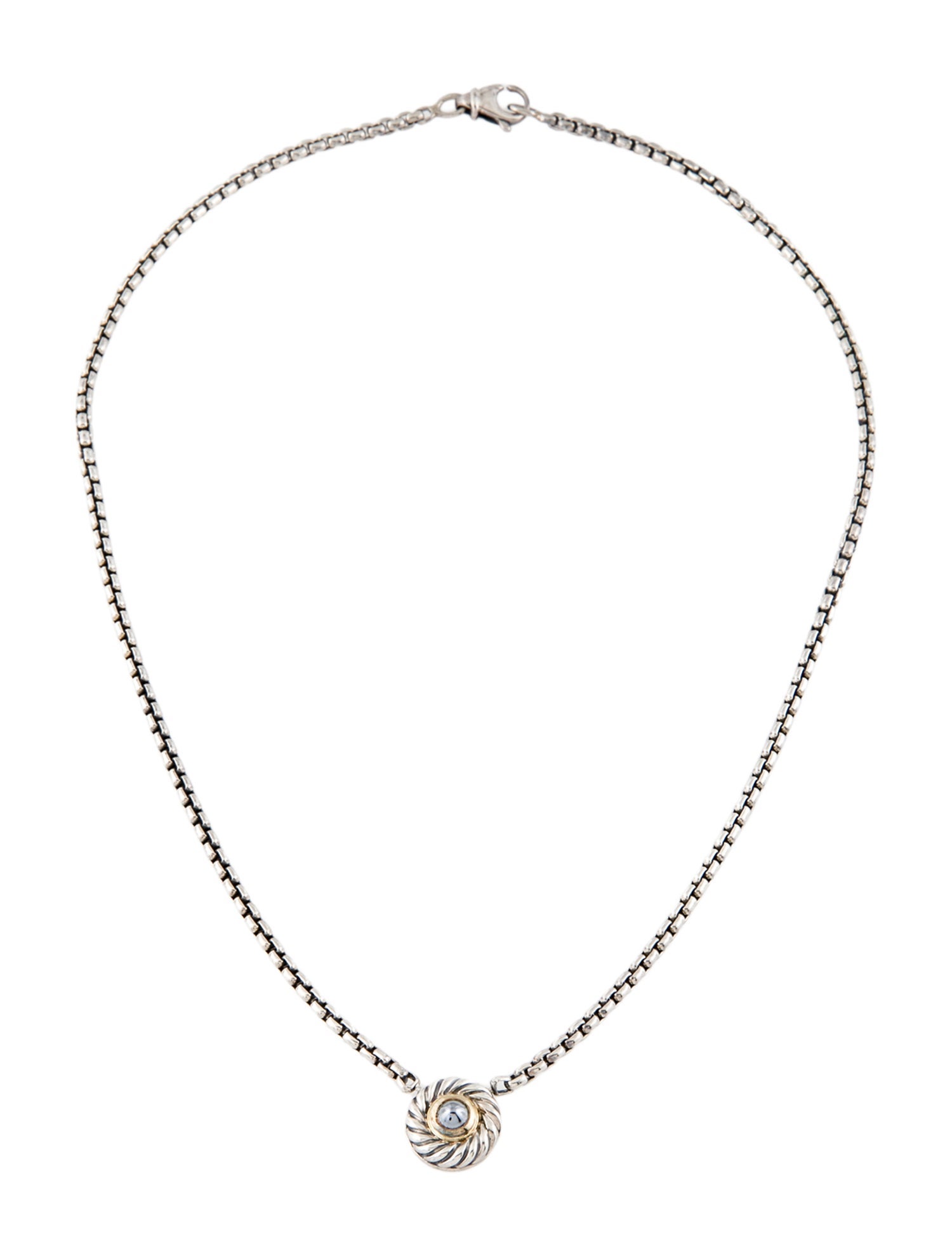 David Yurman David Yurman Hematite Cookie Pendant Necklace