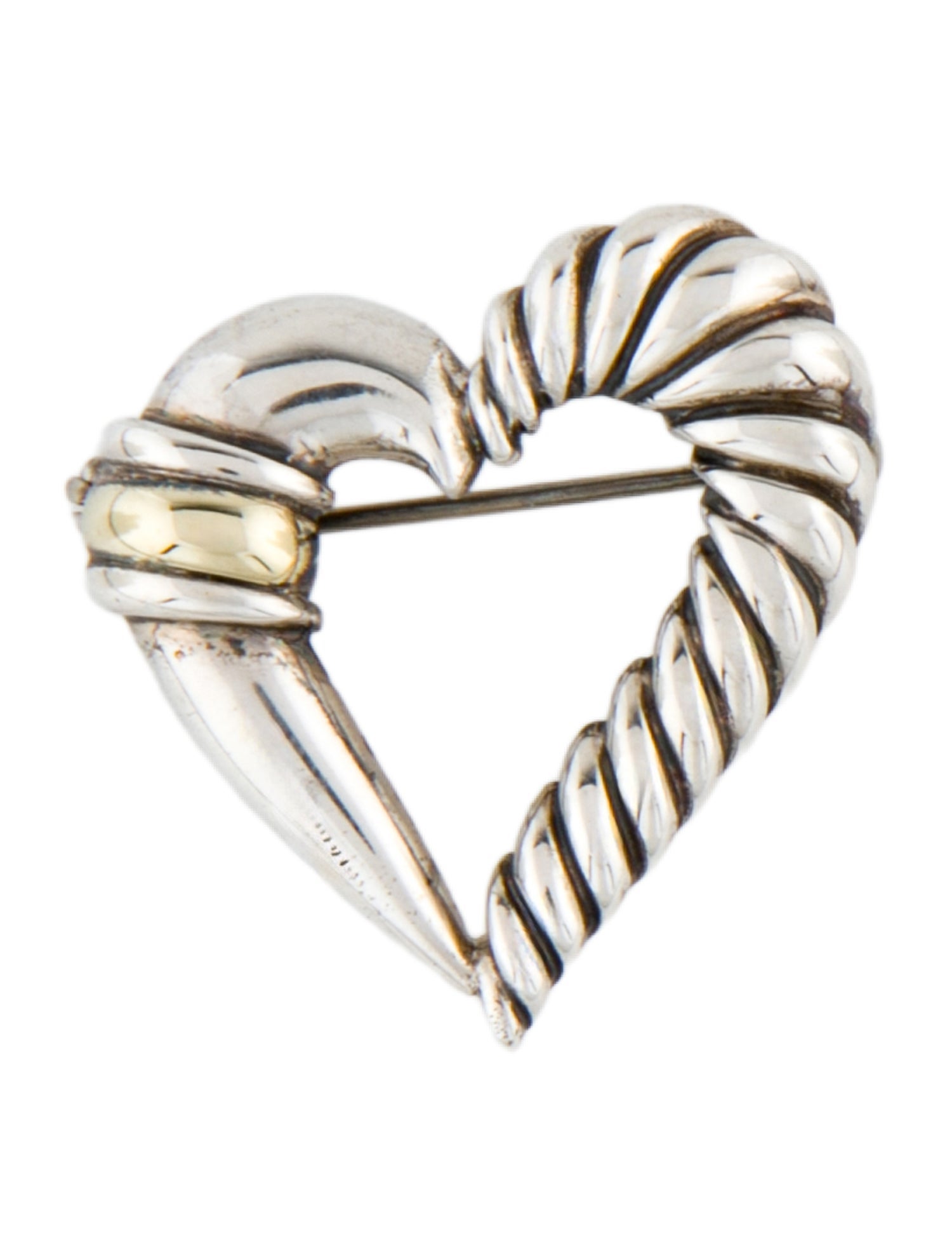David Yurman Two-Tone Heart Brooch