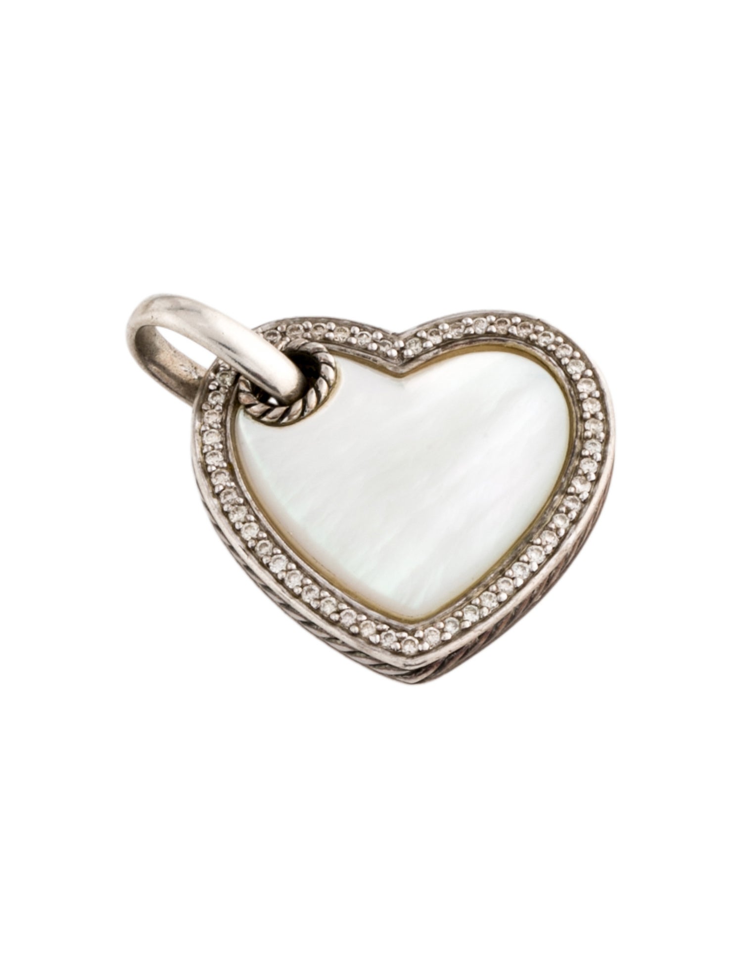 David Yurman Mother of Pearl & Diamond Heart Elements Pendant