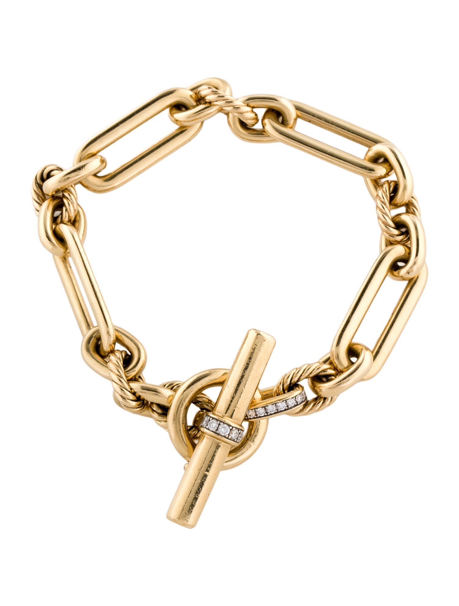 David Yurman 18K Diamond Lexington Chain Bracelet