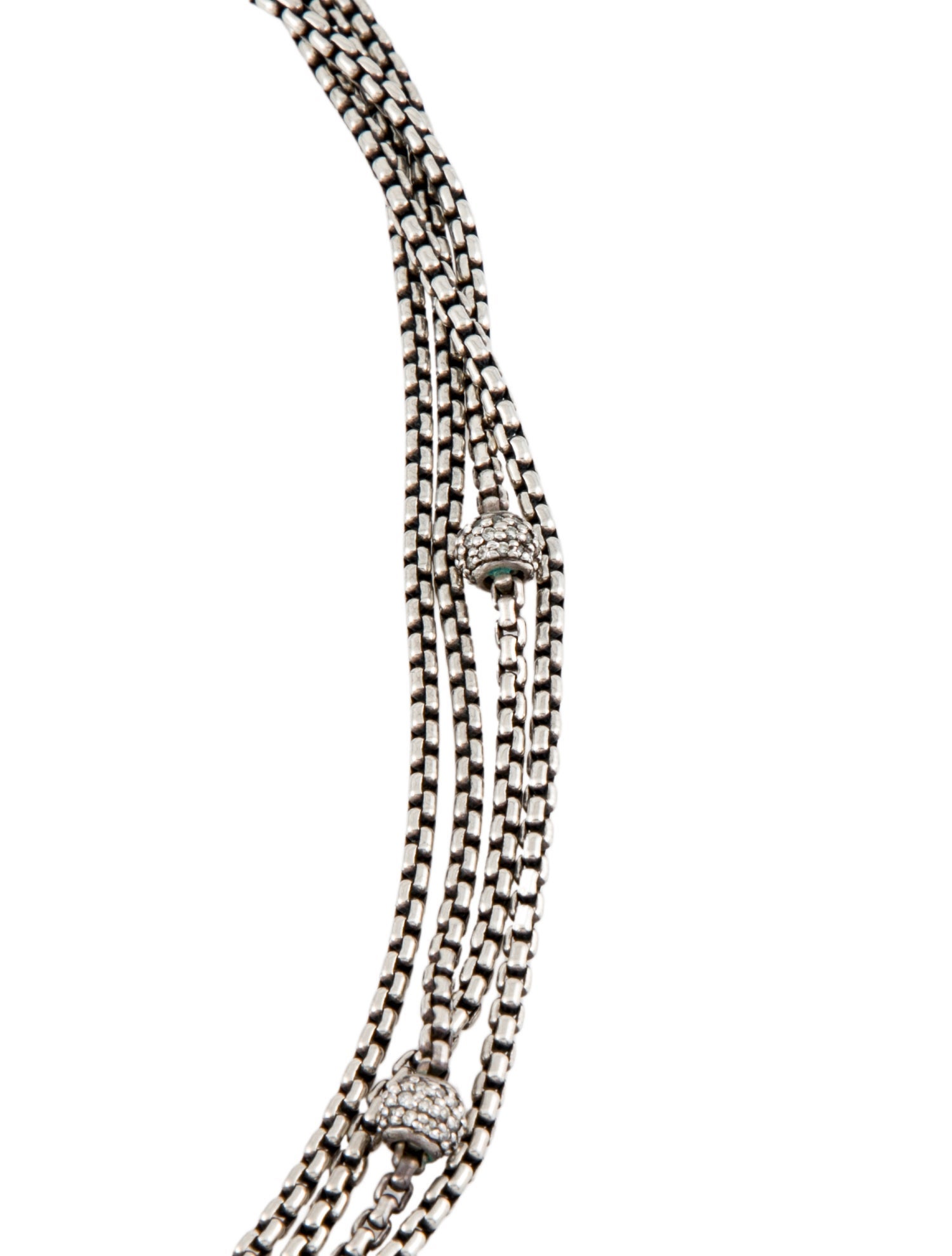 David Yurman Diamond Station Multi-Strand Necklace
