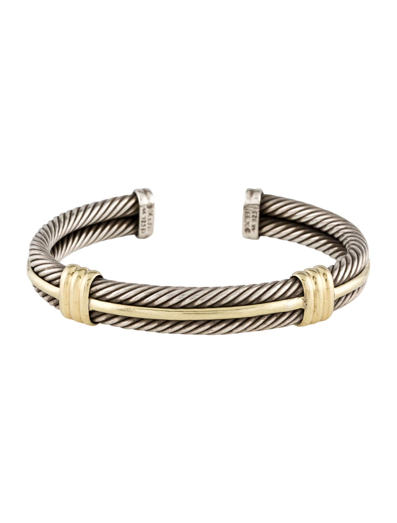 David Yurman Vintage Two-Tone Double Cable Cuff Bracelet