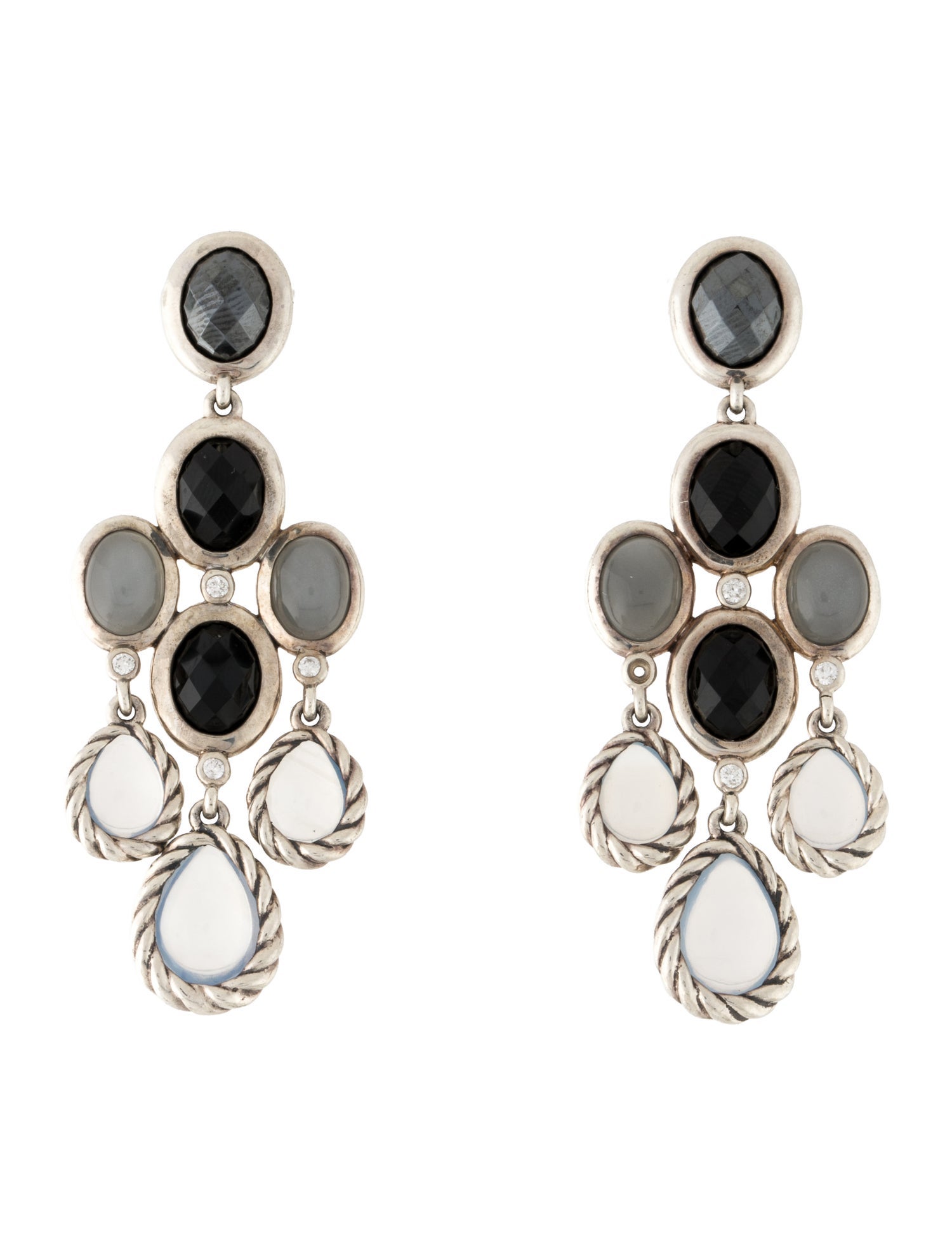 David Yurman Multistone & Diamond Color Classic Chandelier Earrings