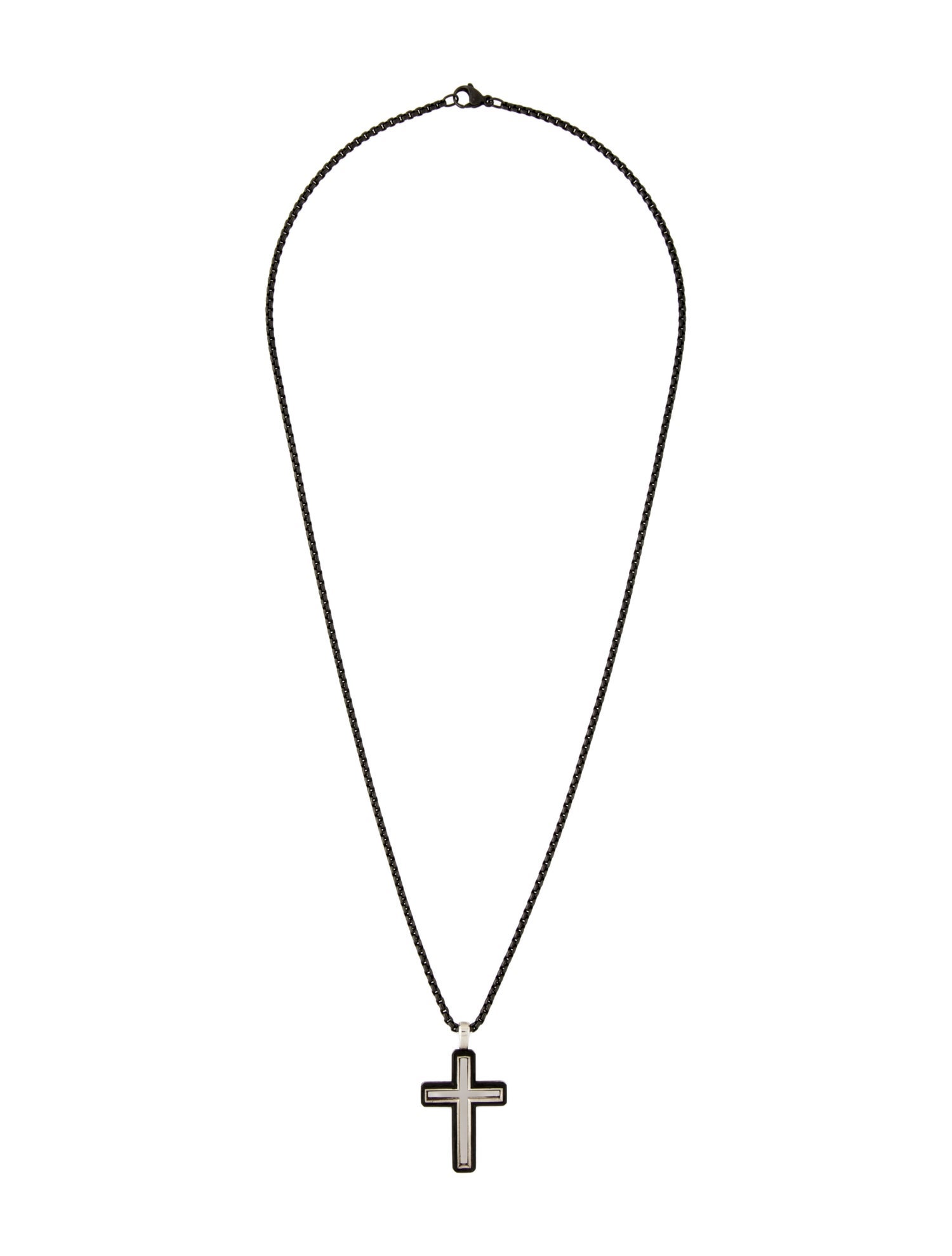 David Yurman Forged Carbon Cross Pendant Necklace