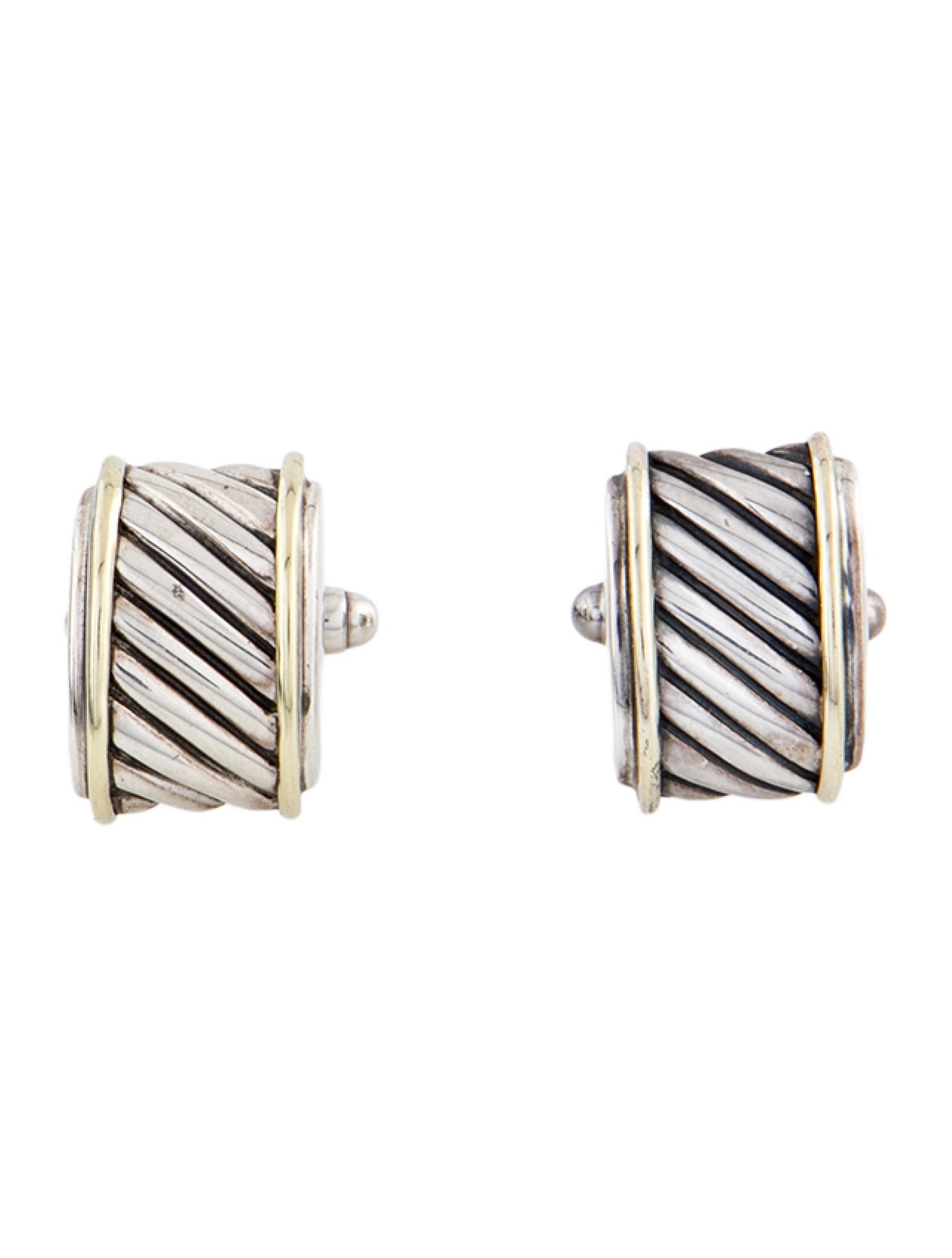 David Yurman Two-Tone Sculpted Cable Cufflinks