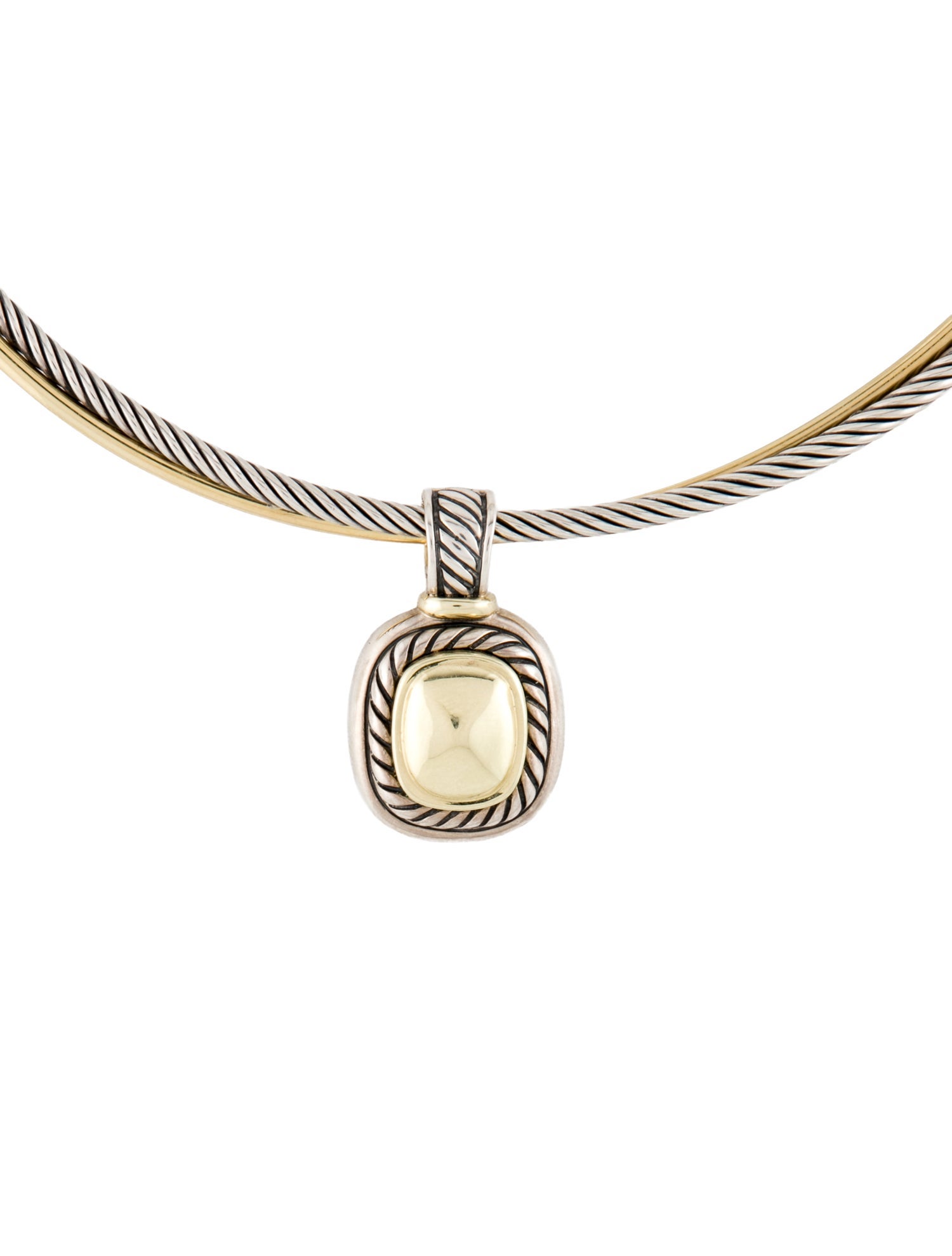 David Yurman Two-Tone Crossover Collar w/ Albion Enhancer Pendant