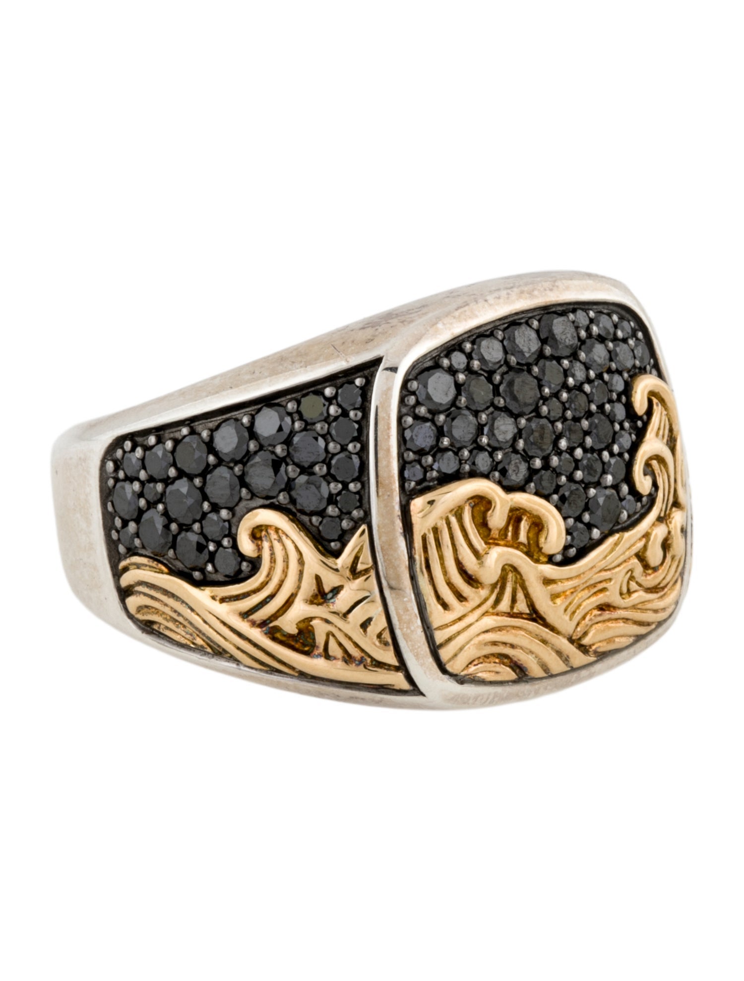 David Yurman Diamond Waves Signet Ring