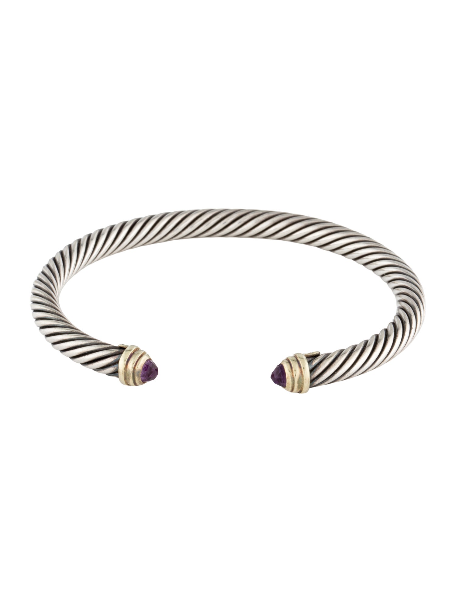 David Yurman Amethyst Classic Cable Cuff Bracelet