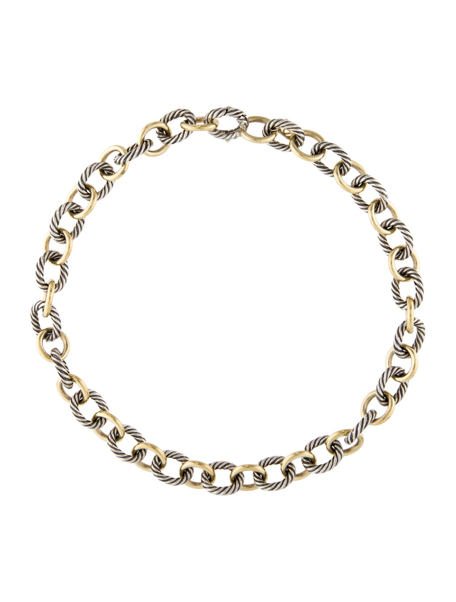 David Yurman Two-Tone Oval Link Necklace