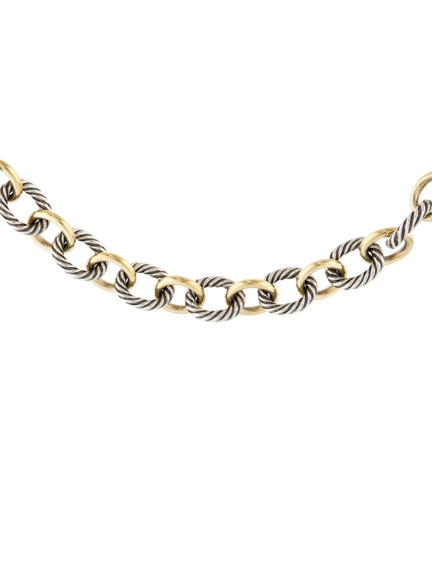 David Yurman Two-Tone Oval Link Necklace