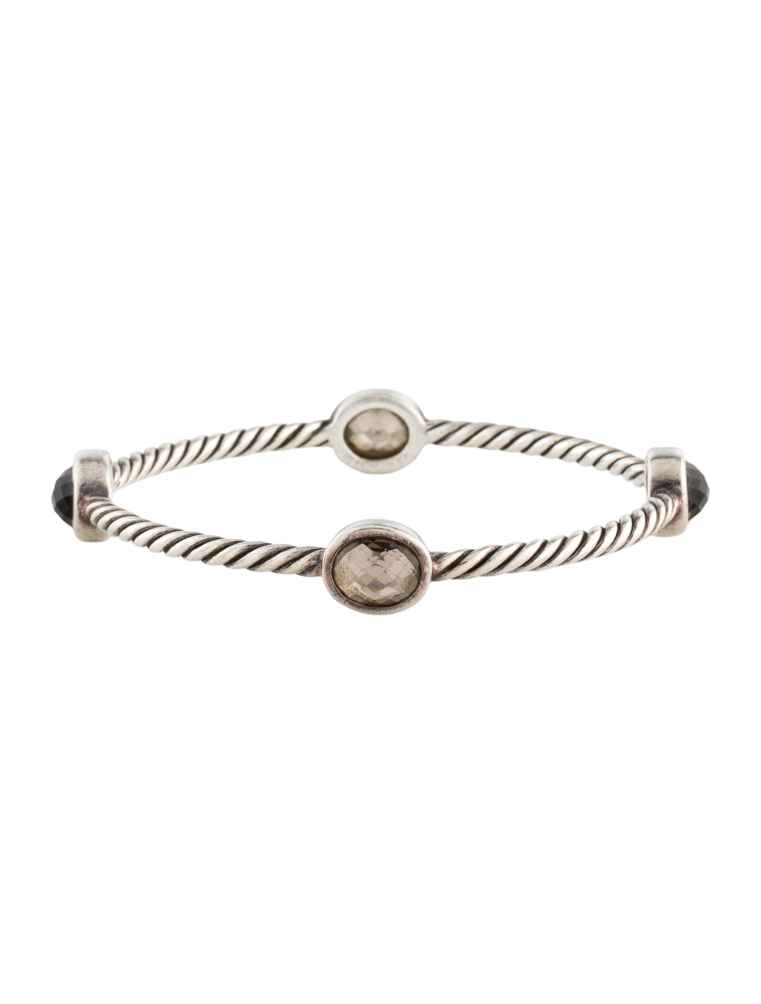 David Yurman Smoky Quartz Cable Bangle Bracelet