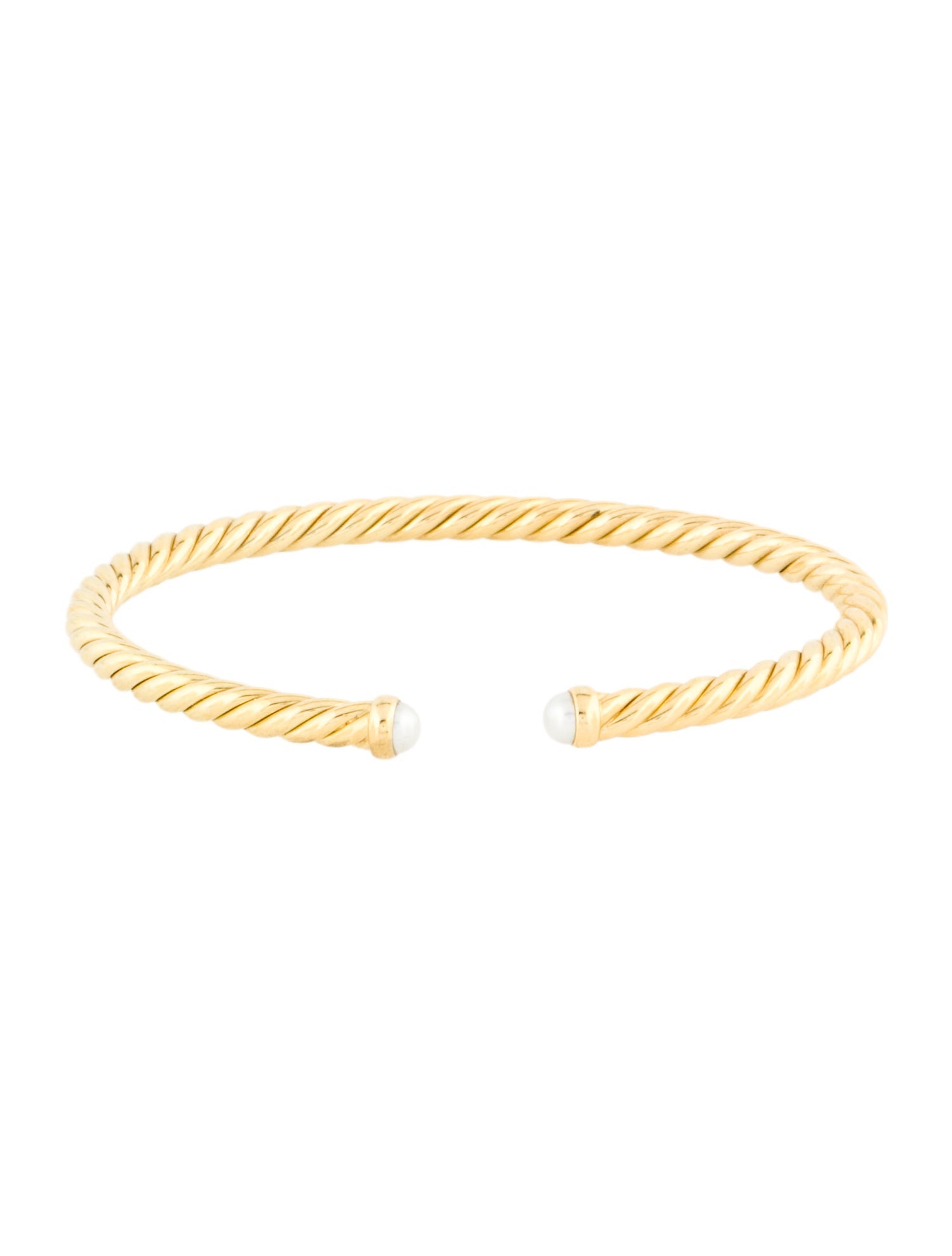 David Yurman 18K Pearl Cablespira® Flex Cuff Bracelet