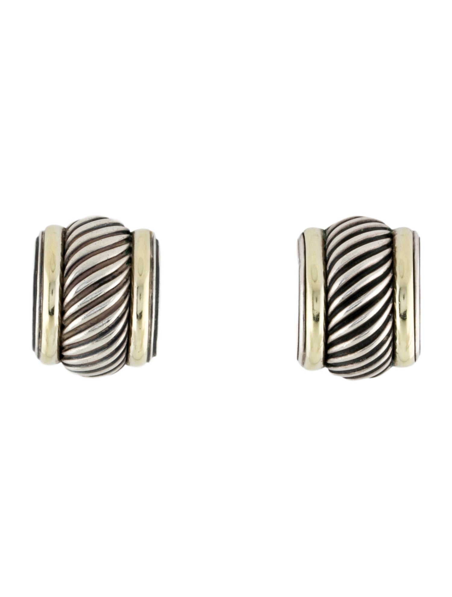 David Yurman Vintage Two-Tone Cigar Cable Earclips