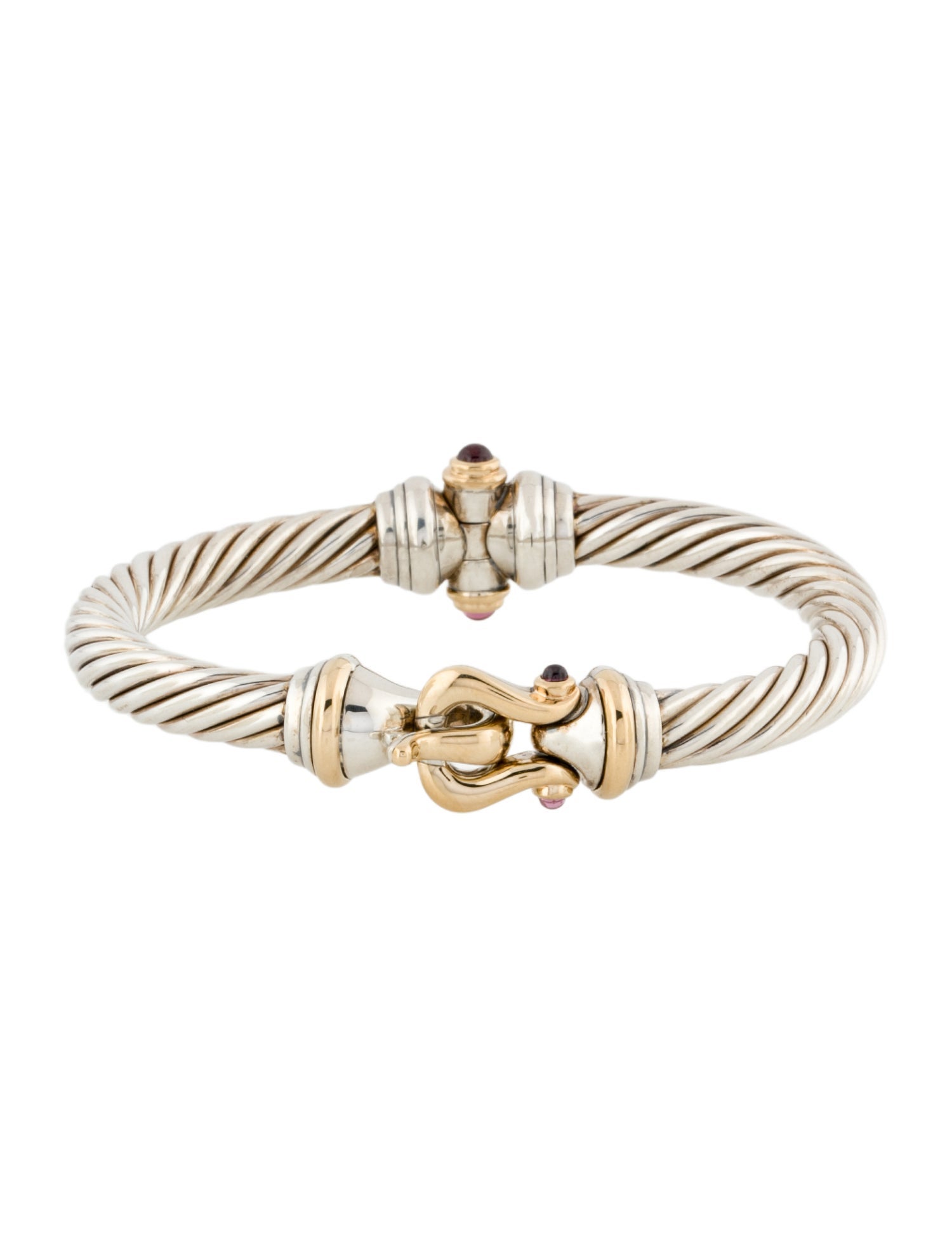 David Yurman Rhodolite & Garnet Buckle Classic Cable Bracelet