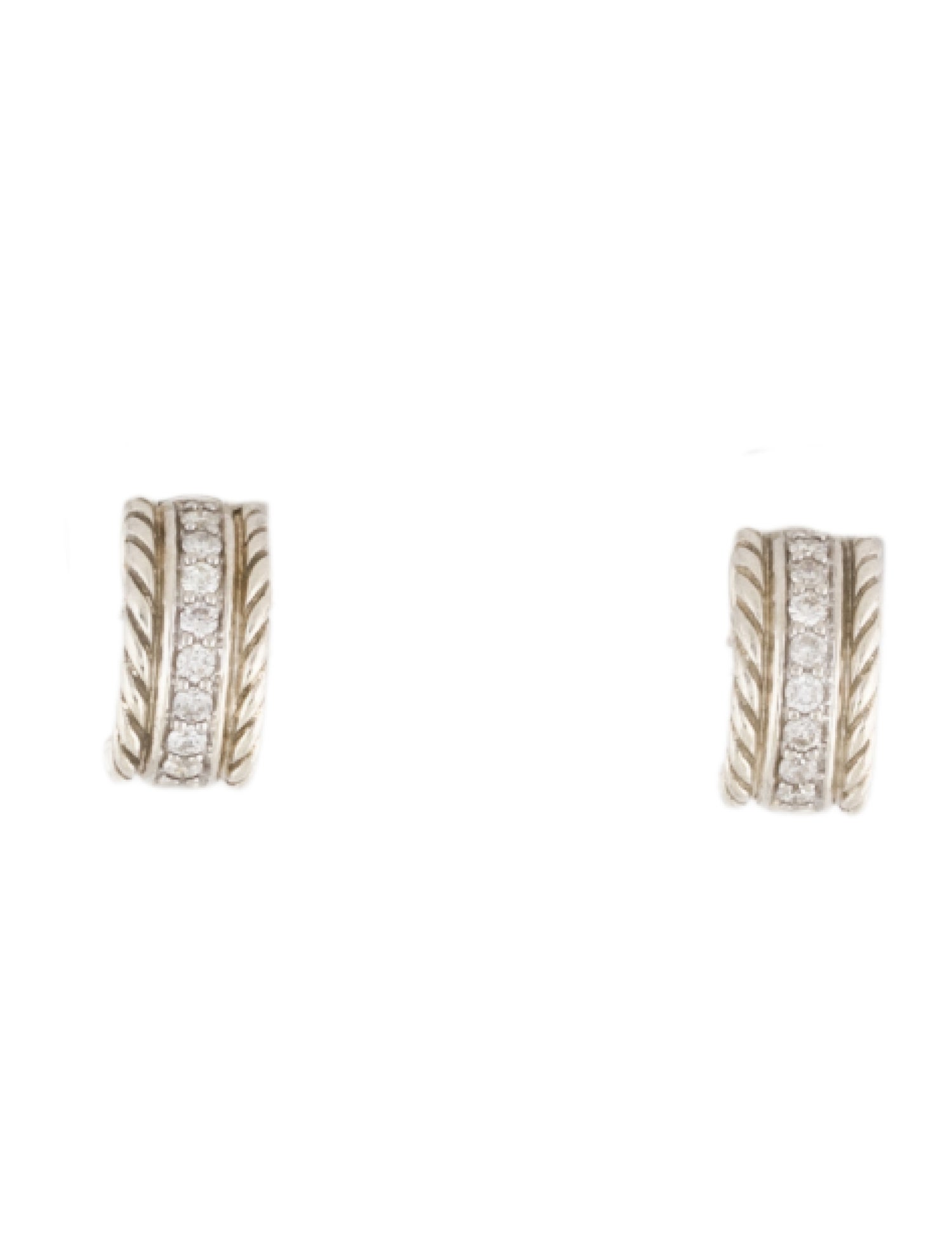 David Yurman Diamond Petite Pave Huggie Hoop Earrings