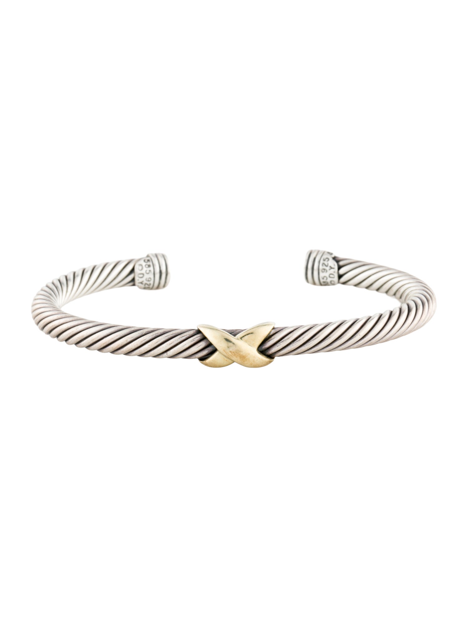 David Yurman Two-Tone X Classic Cable Station Bracelet