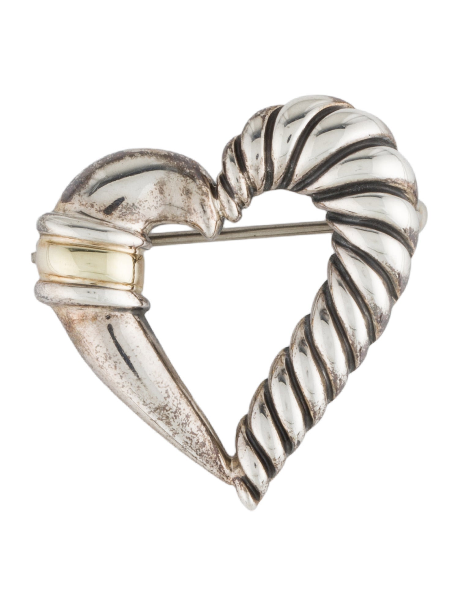 David Yurman Cable Heart Brooch
