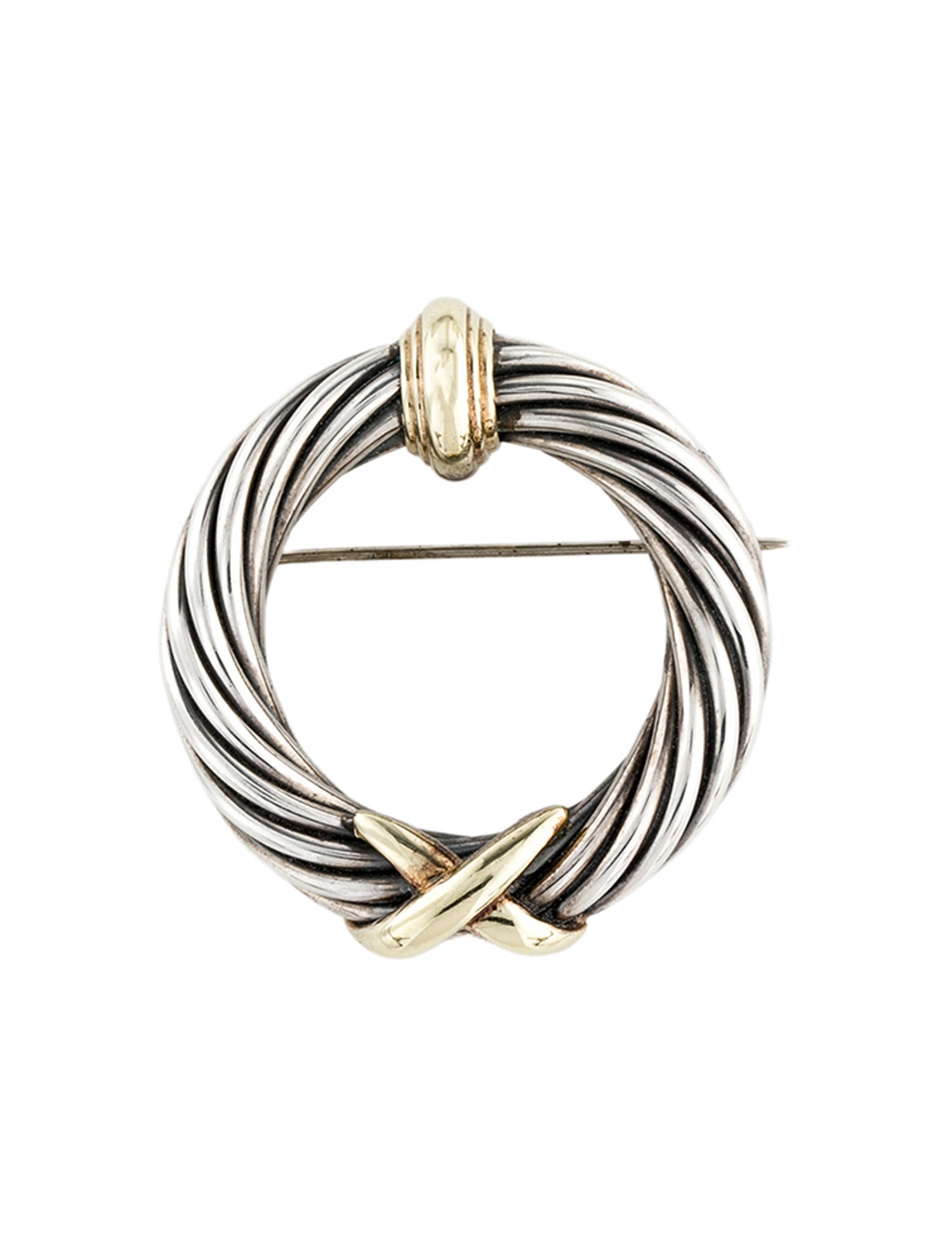 David Yurman Two-Tone Wreath Brooch Pin