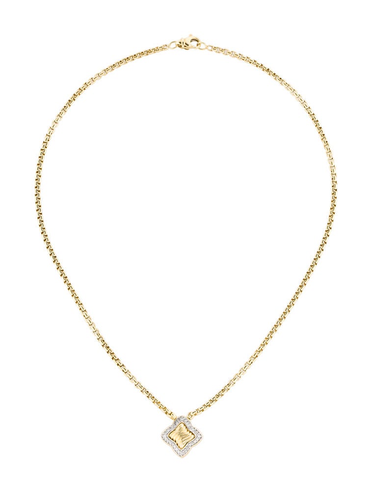 David Yurman Quatrefoil Diamond Pendant Necklace Necklaces DVY21618
