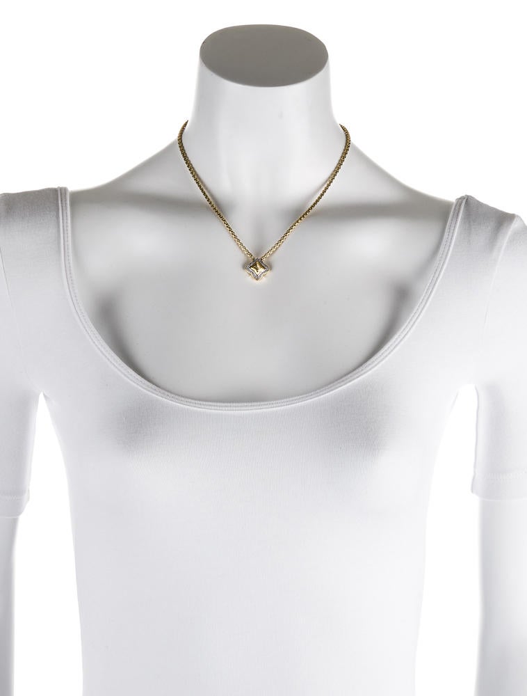 David Yurman Quatrefoil Diamond Pendant Necklace Necklaces DVY21618