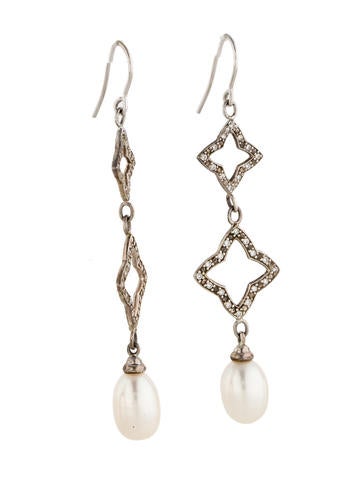 David Yurman Diamond And Pearl Quatrefoil Earrings Diamond And Pearl Quatrefoil Earrings