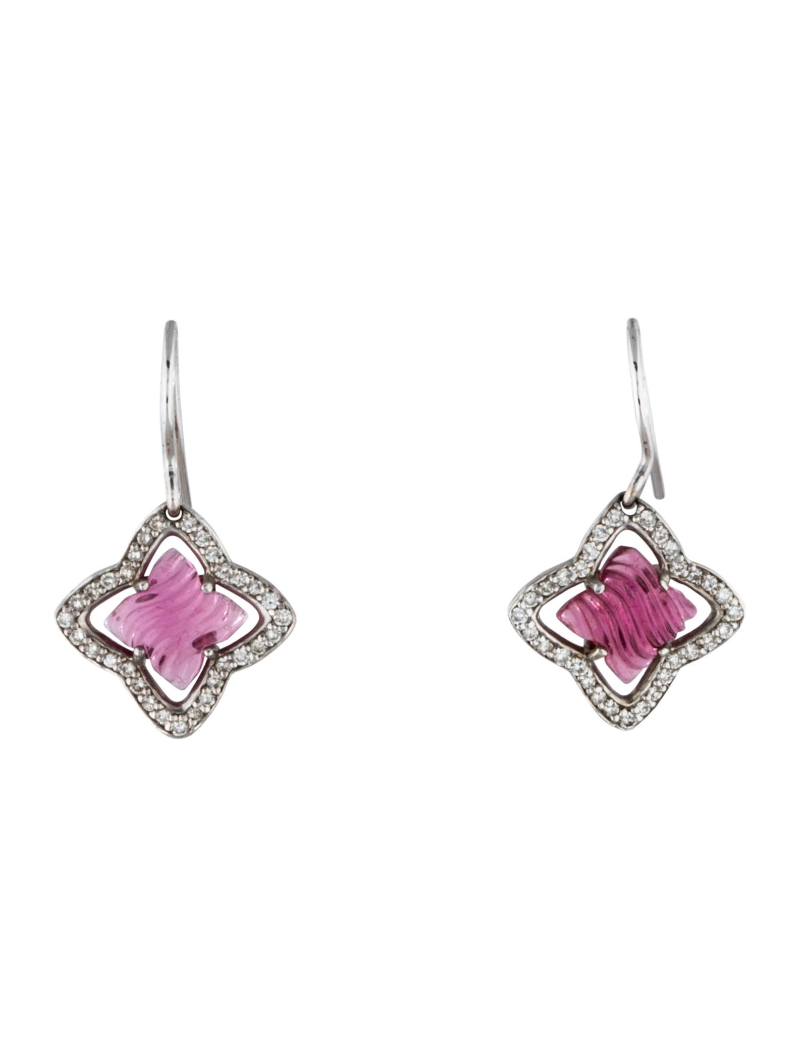 David Yurman Pink Tourmaline Quatrefoil Earrings Pink Tourmaline Quatrefoil Earrings
