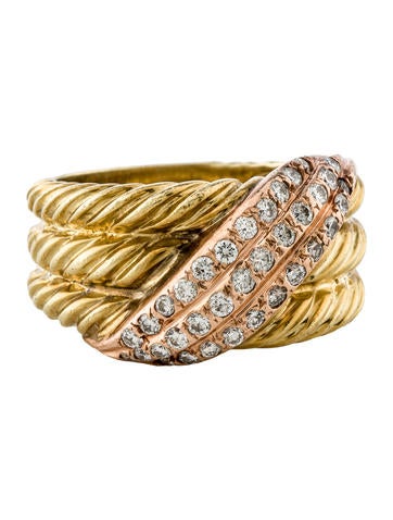 David Yurman 14K Diamond Cable Ring