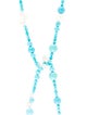 David Yurman Turquoise & Pearl Lariat Necklace