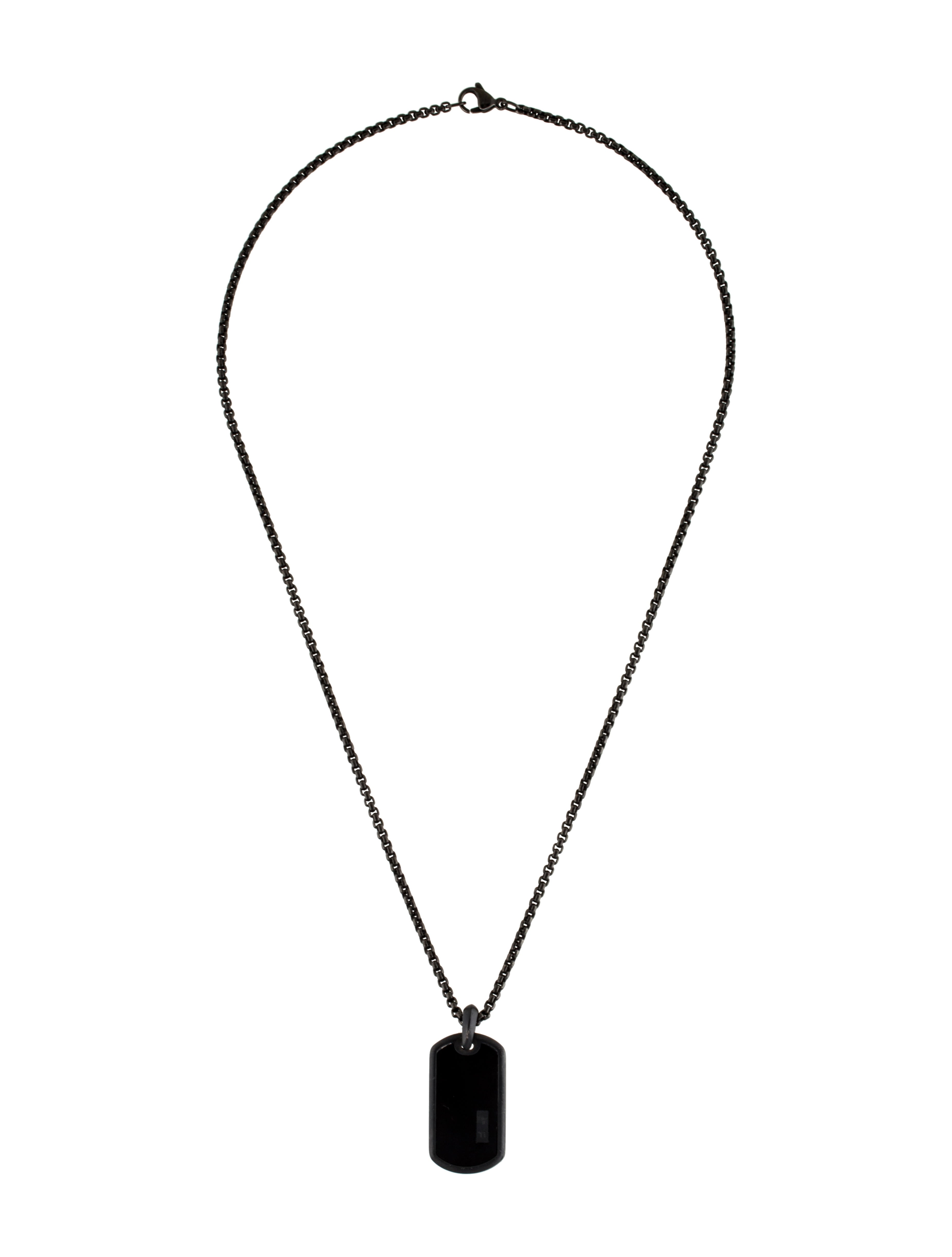 david yurman titanium black onyx tag pendant necklace necklaces dvy38145 the realreal david yurman titanium black onyx tag pendant necklace necklaces dvy38145 the realreal