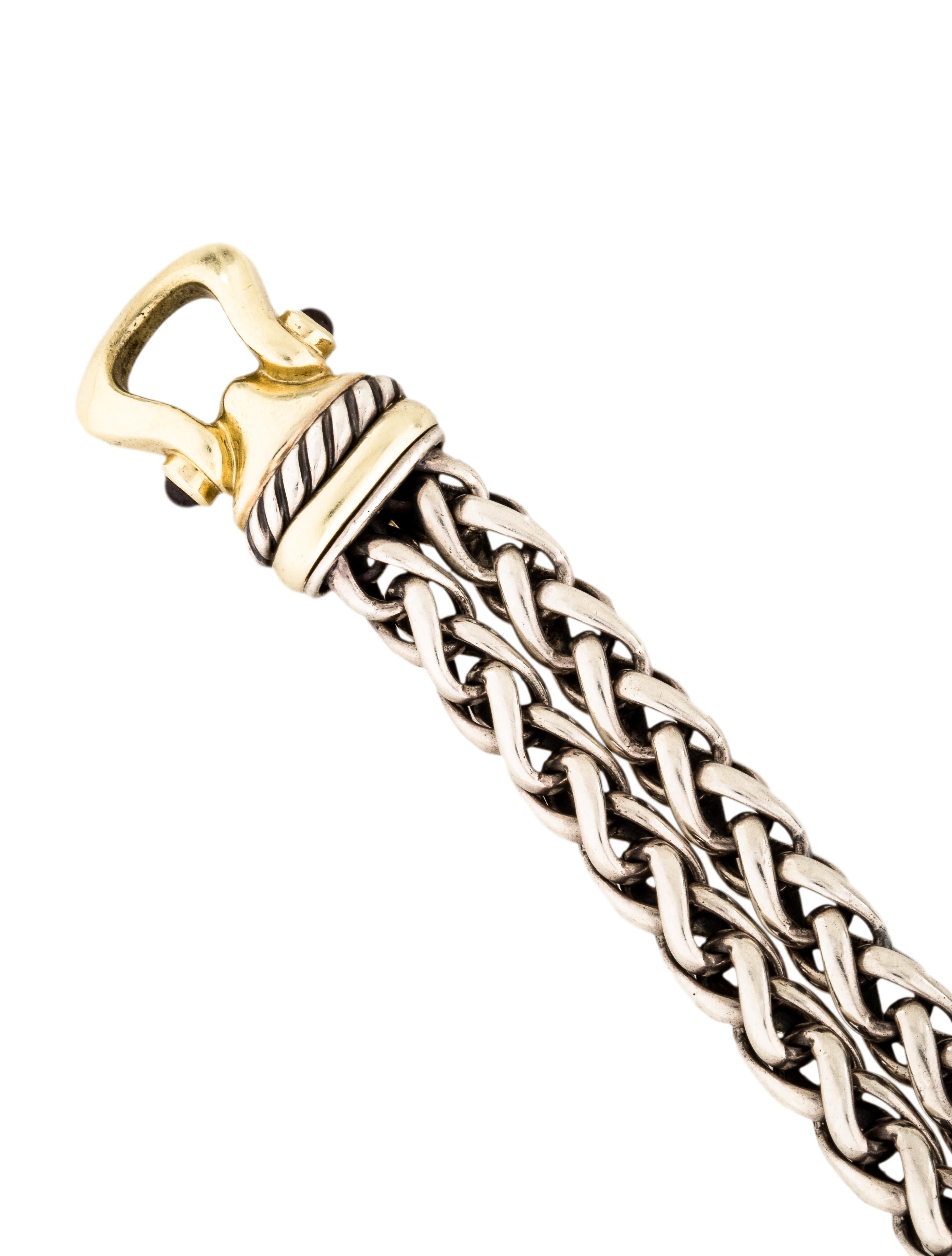 David Yurman TwoTone Double Strand Wheat Chain Bracelet Bracelets