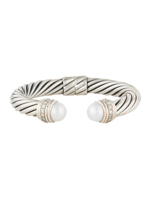 David Yurman Pearl & Diamond Cable Classics Bracelet