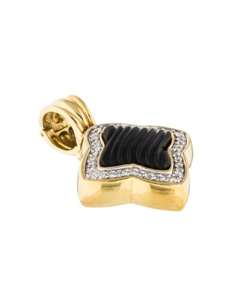 David Yurman 18K Onyx & Diamond Quatrefoil Enhancer